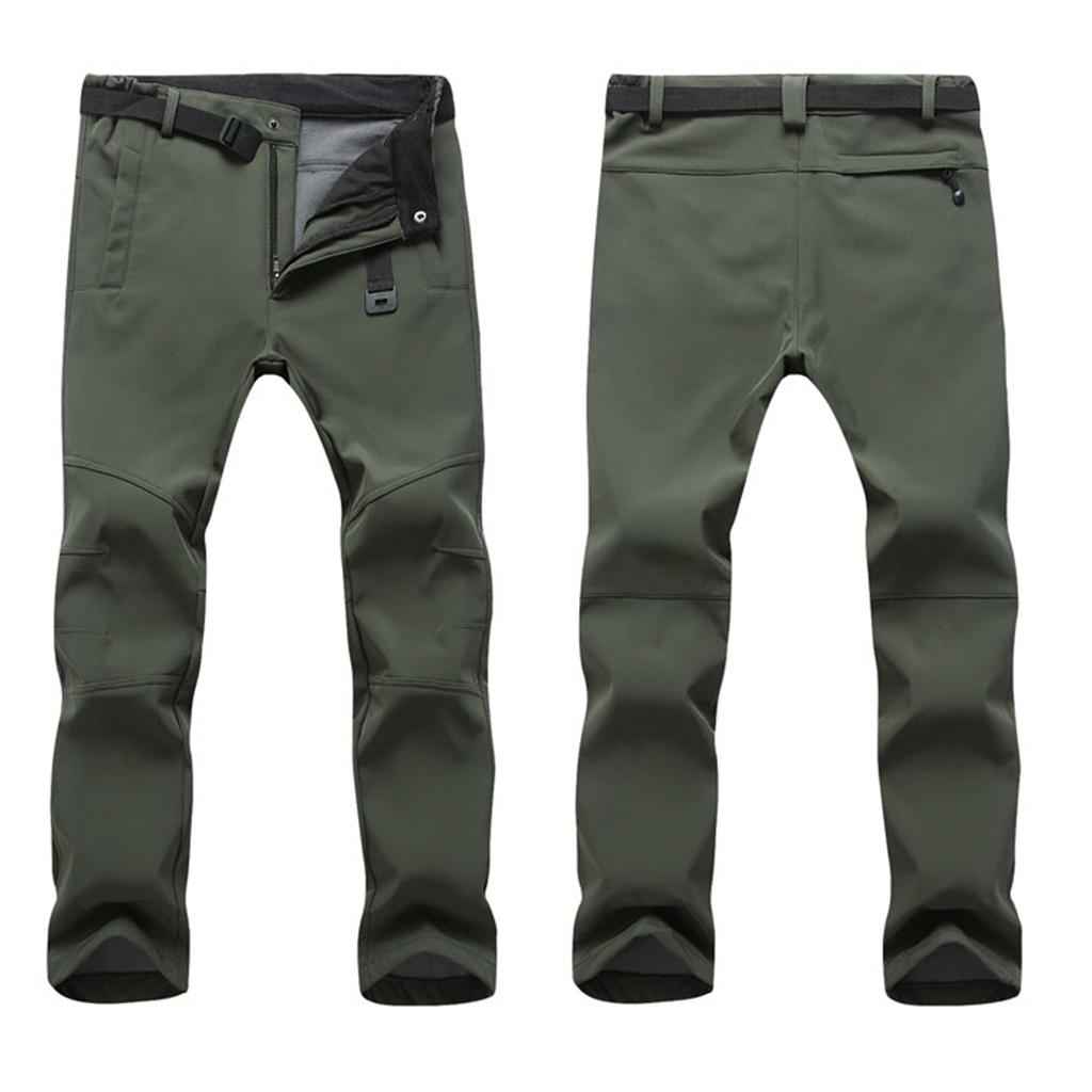 Womens Ski Pants Softshell Thick for Travel Hiking Green