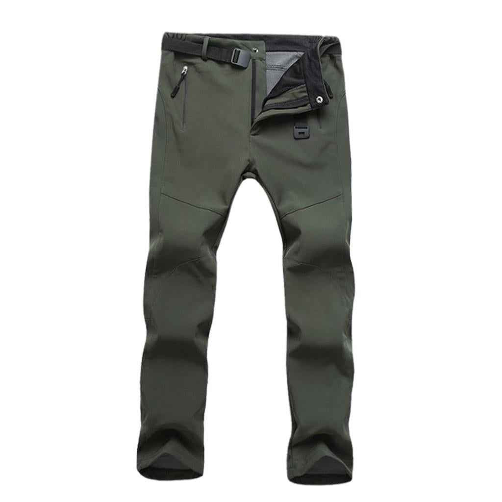 Womens Ski Pants Softshell Thick for Travel Hiking Green