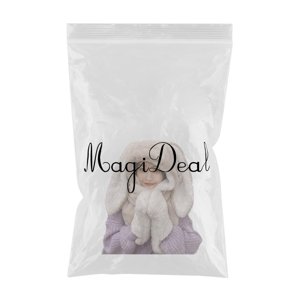 Bunny Hooded Scarfs Hat Scarves and Gloves for Outdoor Women Girl Khaki