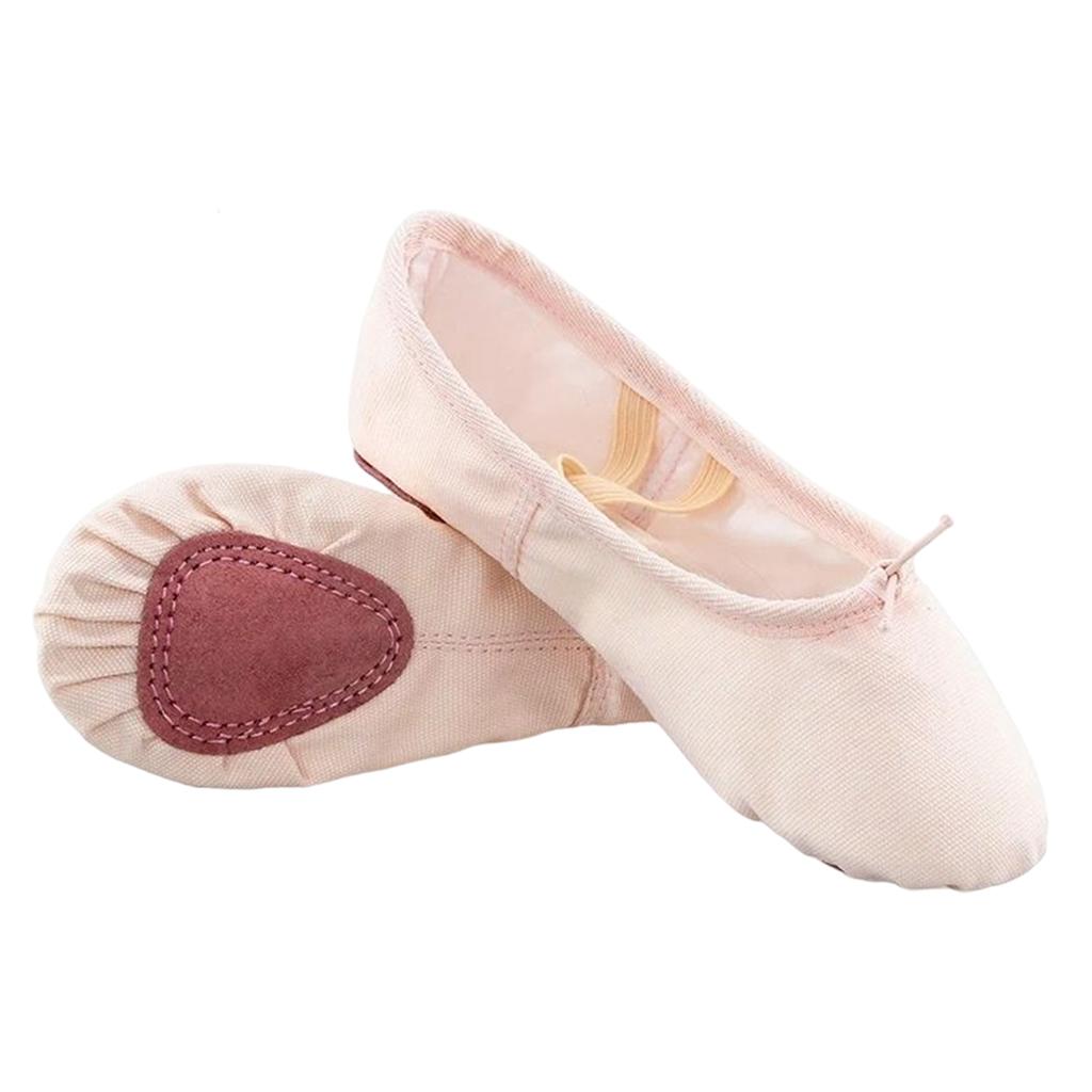 Ballet Shoes Fitness Flats Split Sole for Girls Training Light Pink 26