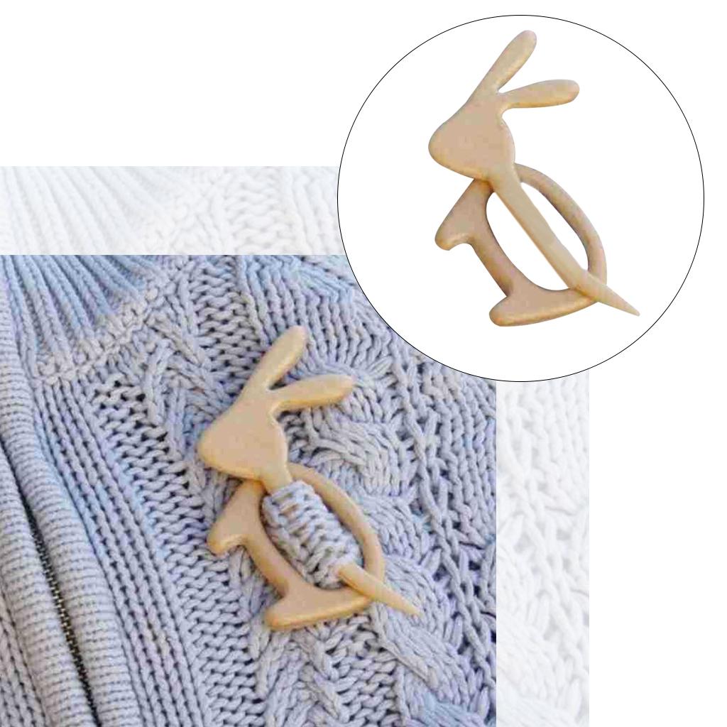 Brooch Pin With Wooden Animal Pattern Funny Cute Pin Scarf Buckle Rabbit