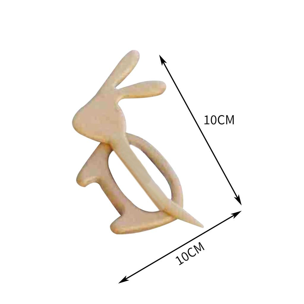 Brooch Pin With Wooden Animal Pattern Funny Cute Pin Scarf Buckle Rabbit