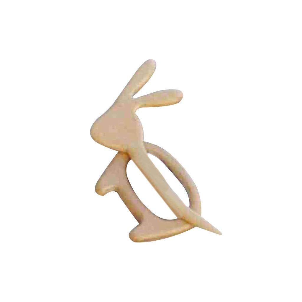 Brooch Pin With Wooden Animal Pattern Funny Cute Pin Scarf Buckle Rabbit