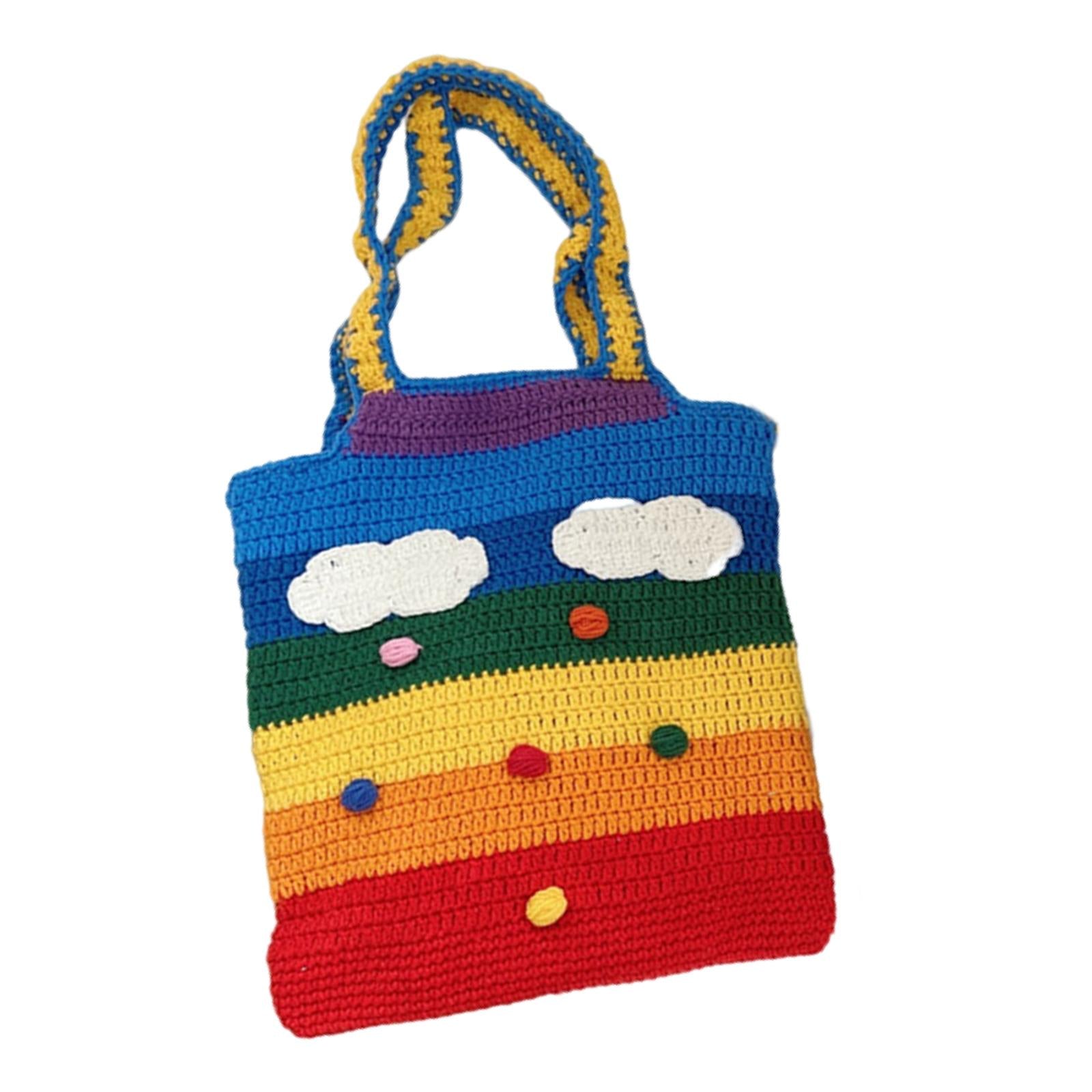 Chic Knitted Bag Shopping Bag Beach Vacation Hobo Bag Tote Handle