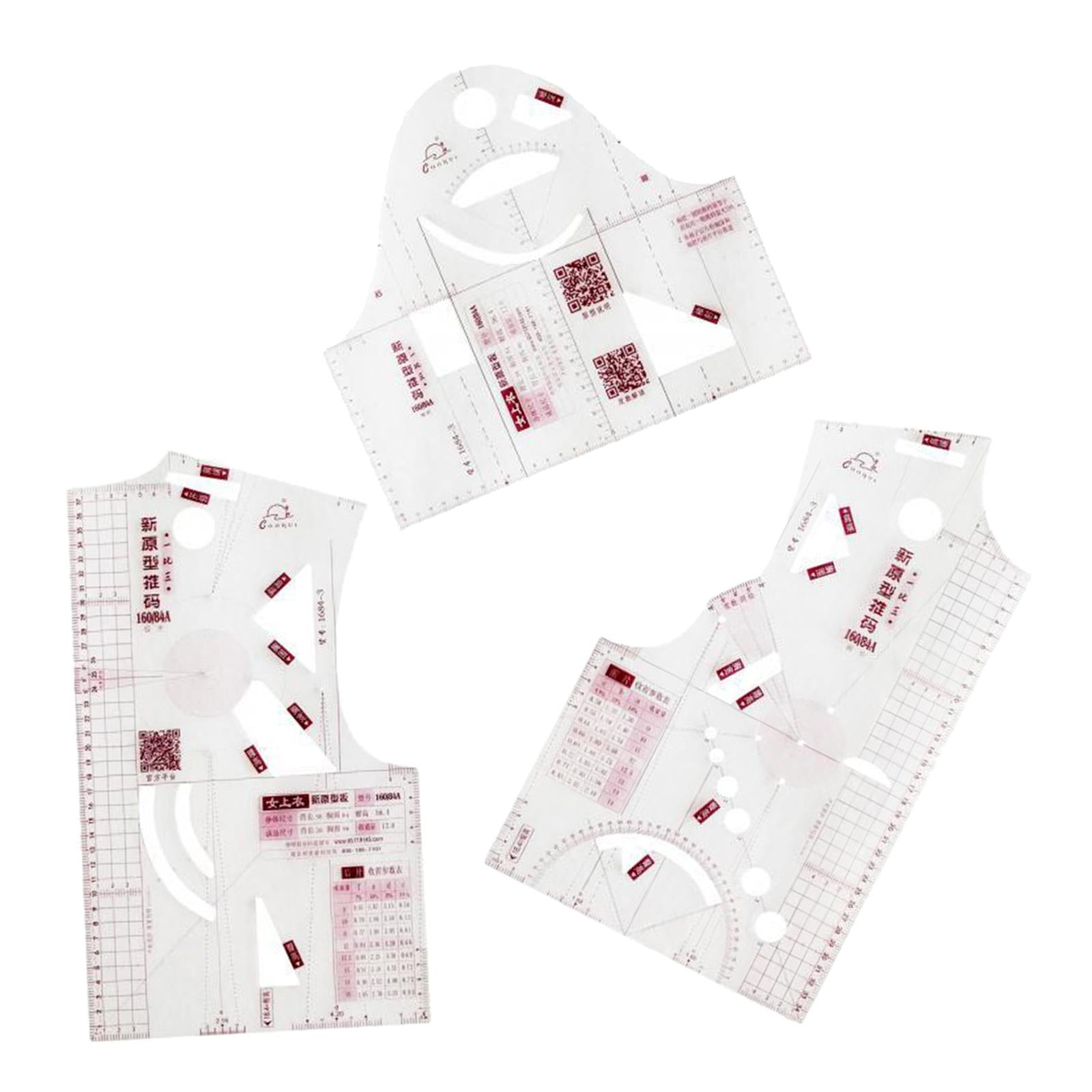 1:5/1:3 Womens Cloth Design Ruler Drafting Templet Clothing Prototype Too 1:3