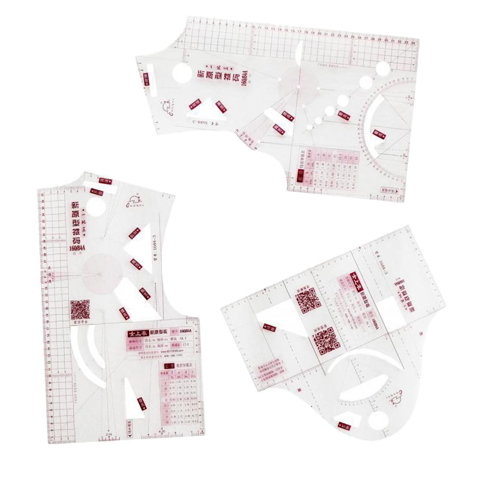 1:5/1:3 Womens Cloth Design Ruler Drafting Templet Clothing Prototype Too 1:3