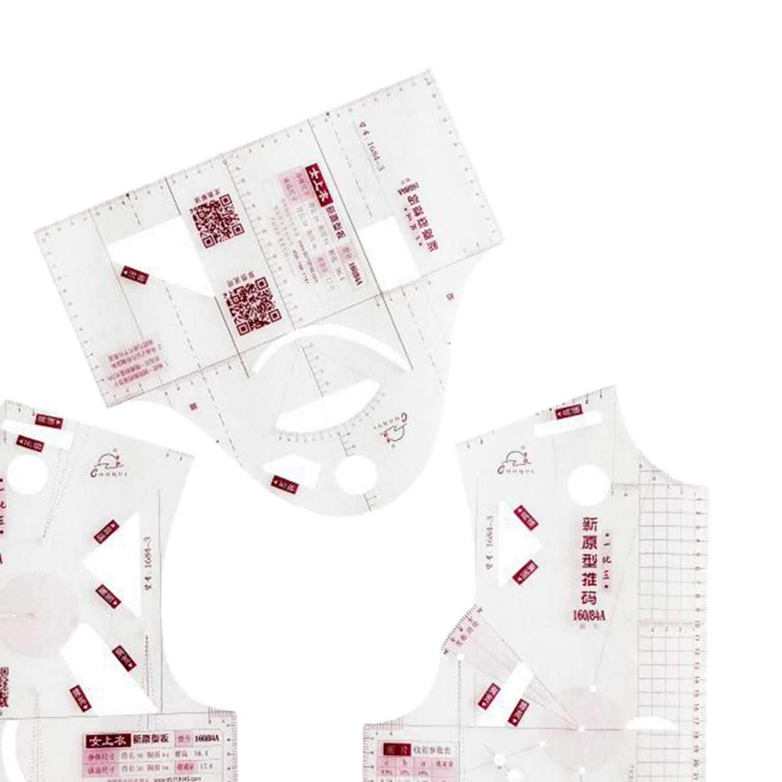 1:5/1:3 Womens Cloth Design Ruler Drafting Templet Clothing Prototype Too 1:3