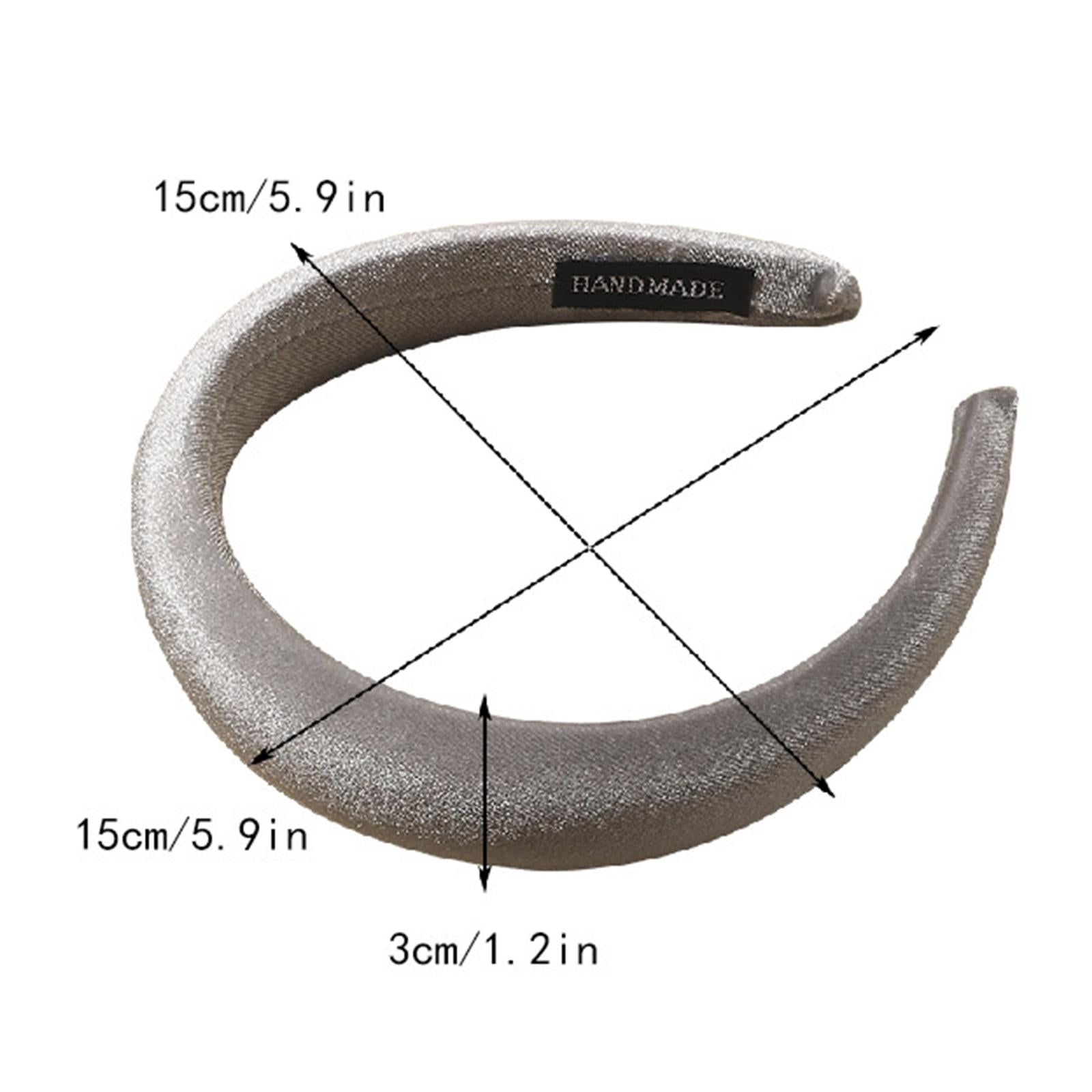 Classic Sponge Thick Headbands Puffy Hairbands Headwear for Women Khaki