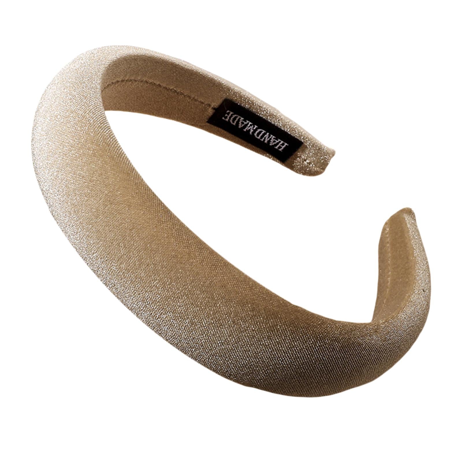 Classic Sponge Thick Headbands Puffy Hairbands Headwear for Women Khaki