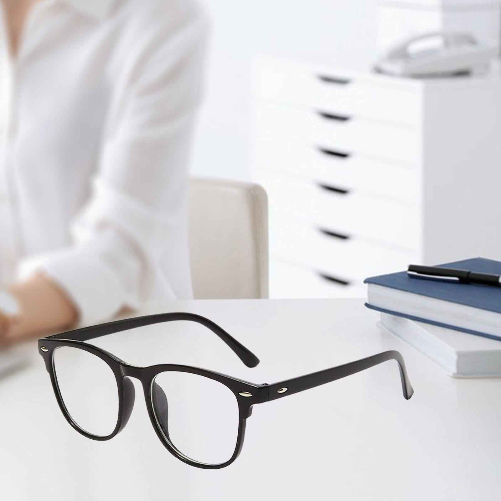 Eye Glasses Flat Lens Spectacle Frame Blue Light Blocking for Women Black