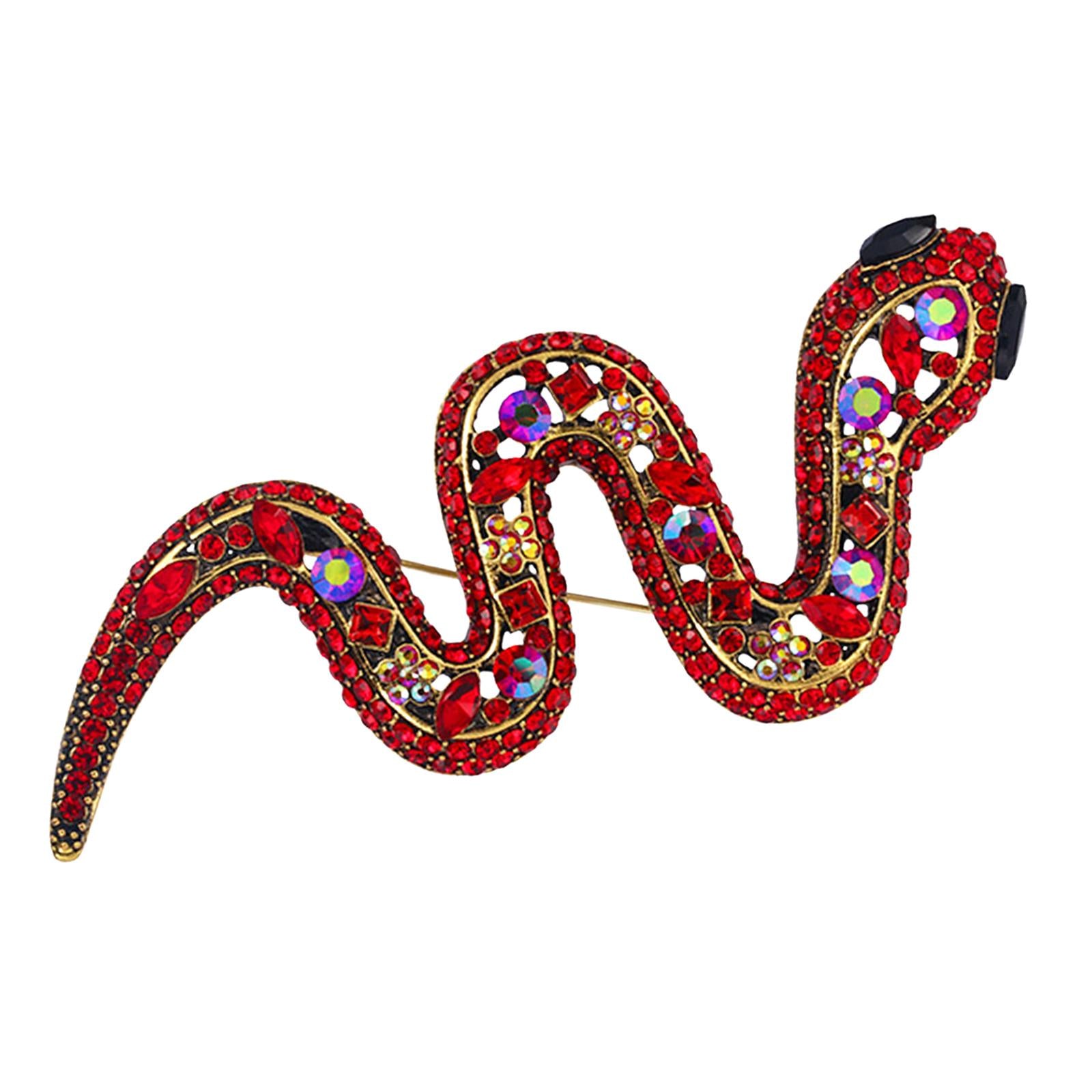 Animal Snake Brooch Pin Brooch Men Women Pin Clothes for Holiday Wedding Red