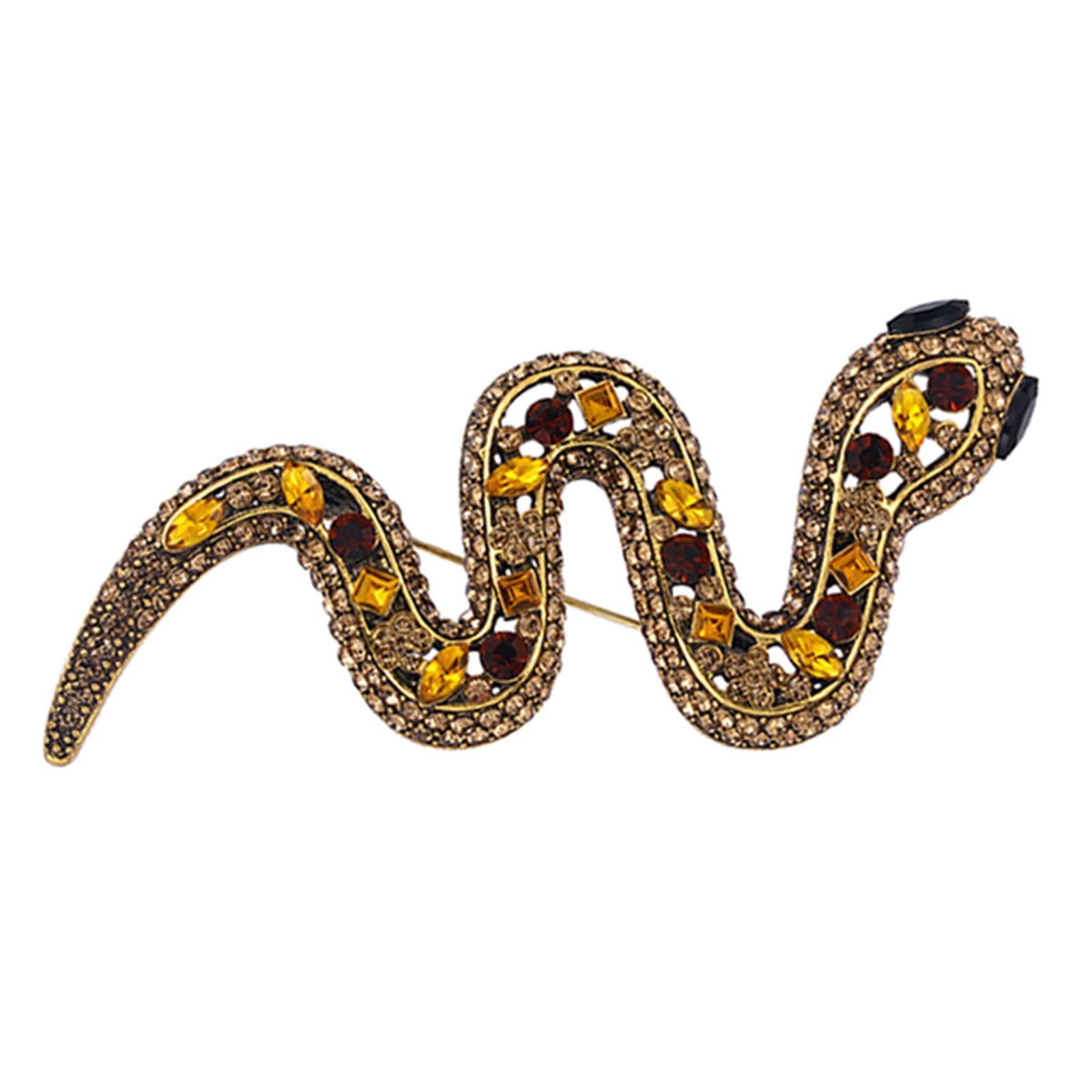 Animal Snake Brooch Pin Brooch Men Women Pin Clothes for Holiday Wedding Yellow
