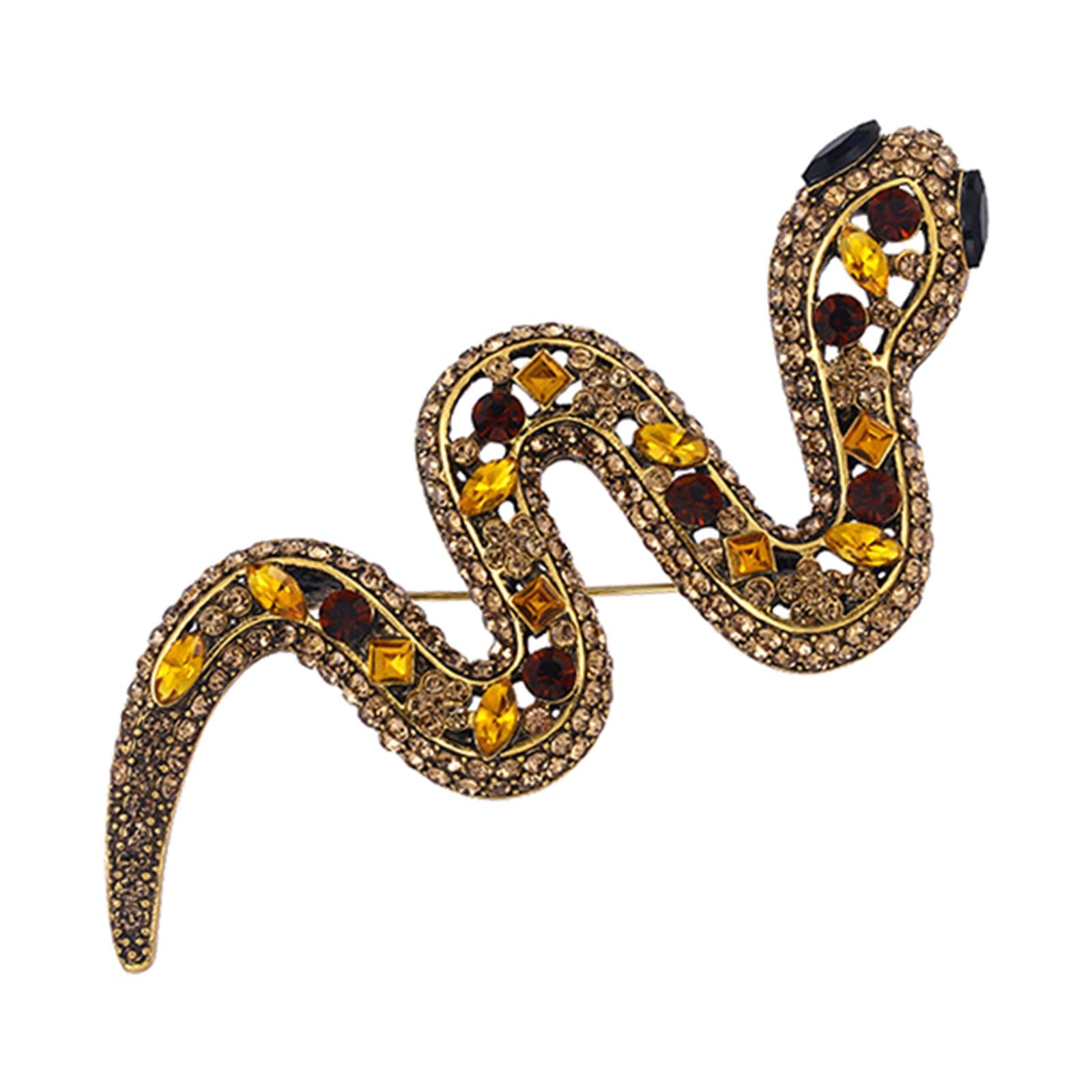 Animal Snake Brooch Pin Brooch Men Women Pin Clothes for Holiday Wedding Yellow