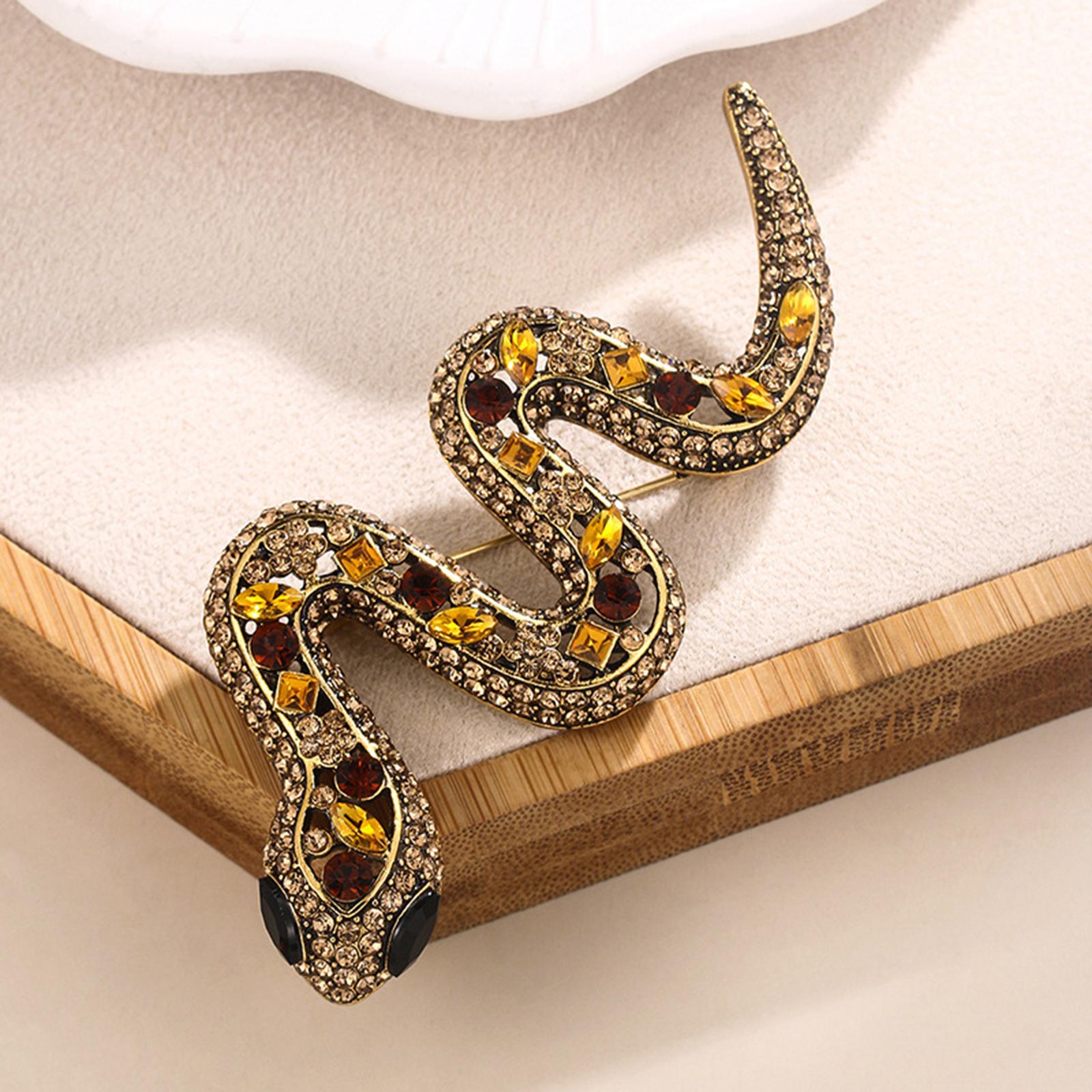 Animal Snake Brooch Pin Brooch Men Women Pin Clothes for Holiday Wedding Yellow