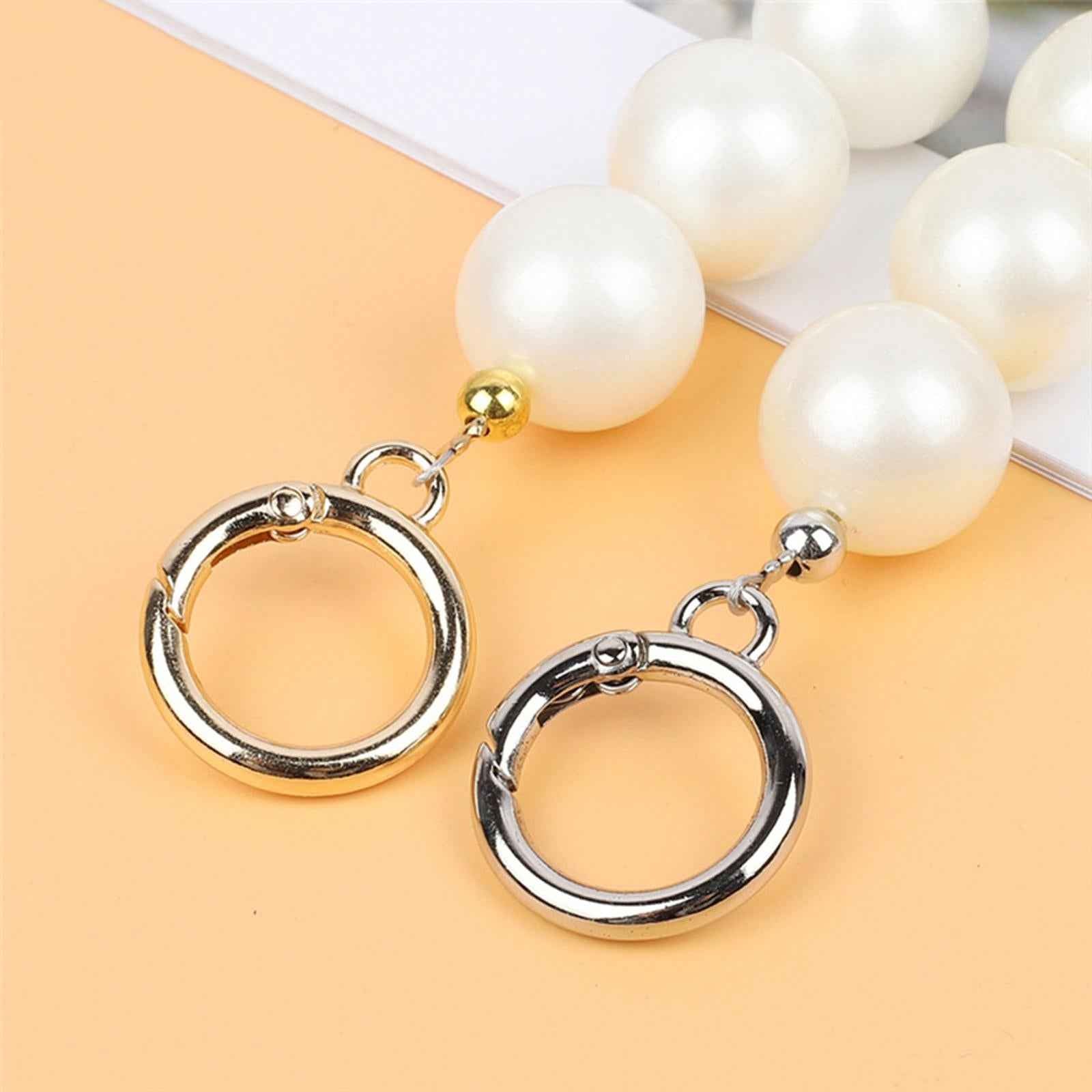 Bag Strap Extender Artificial Pearl Chain Strap Tote Bag Charms Gold