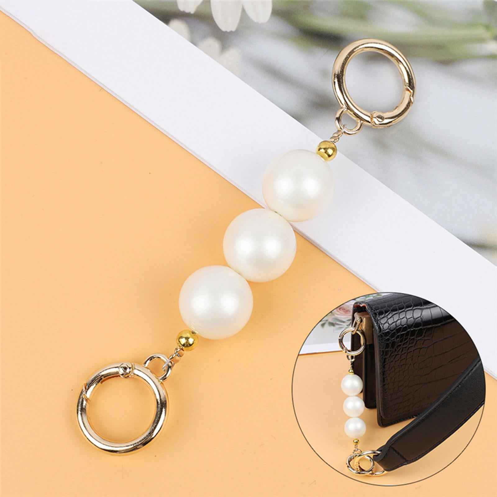 Bag Strap Extender Artificial Pearl Chain Strap Tote Bag Charms Gold