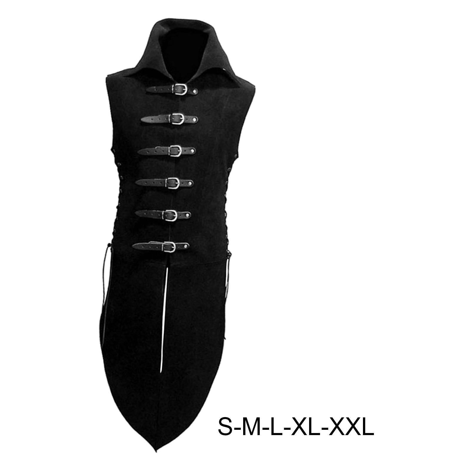 Mens Medieval Cosplay Vest Waistcoat Retro Style Cosplay Costume Clothes S