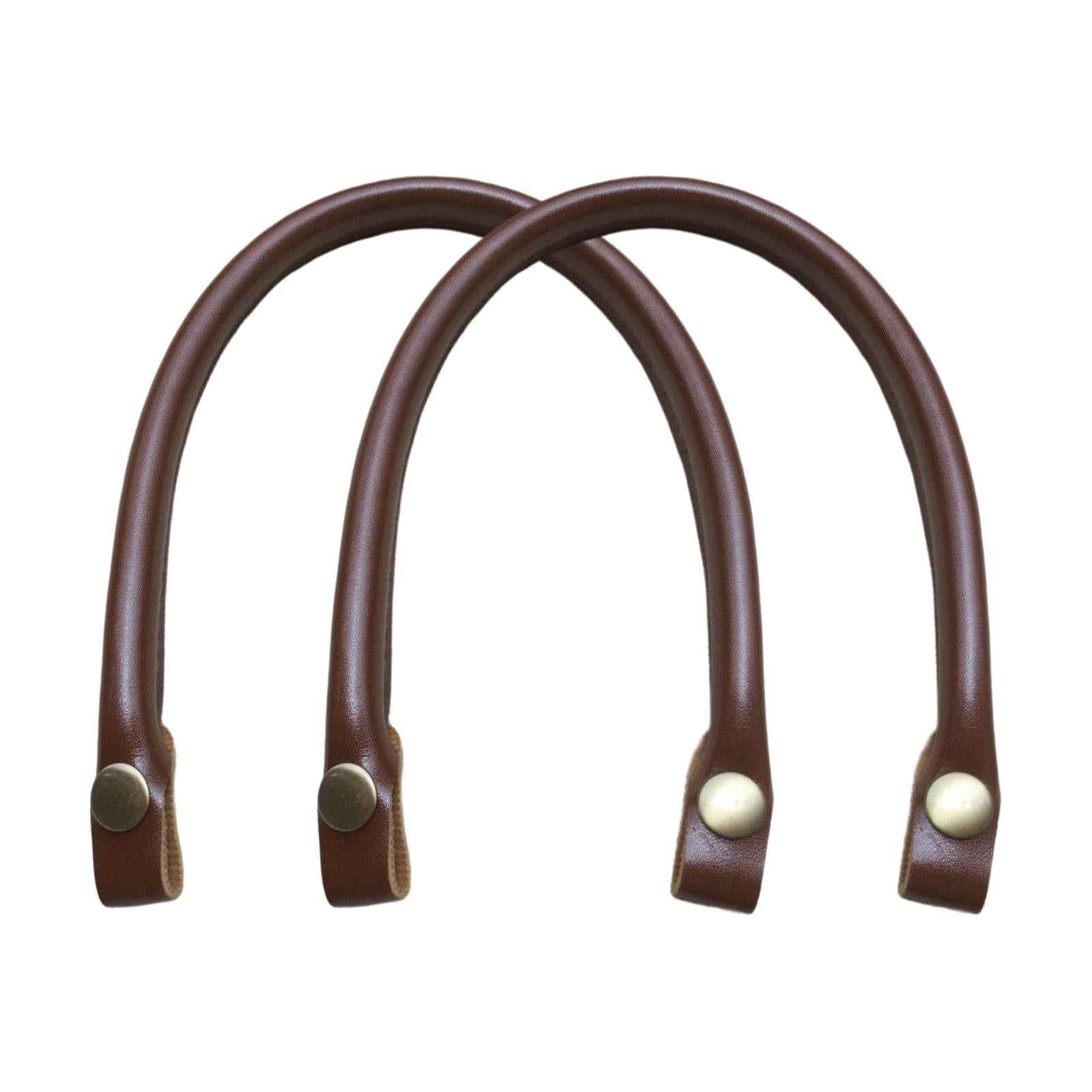 2x PU Leather Bag Handles for Replacement Bag Making DIY Craft Brown