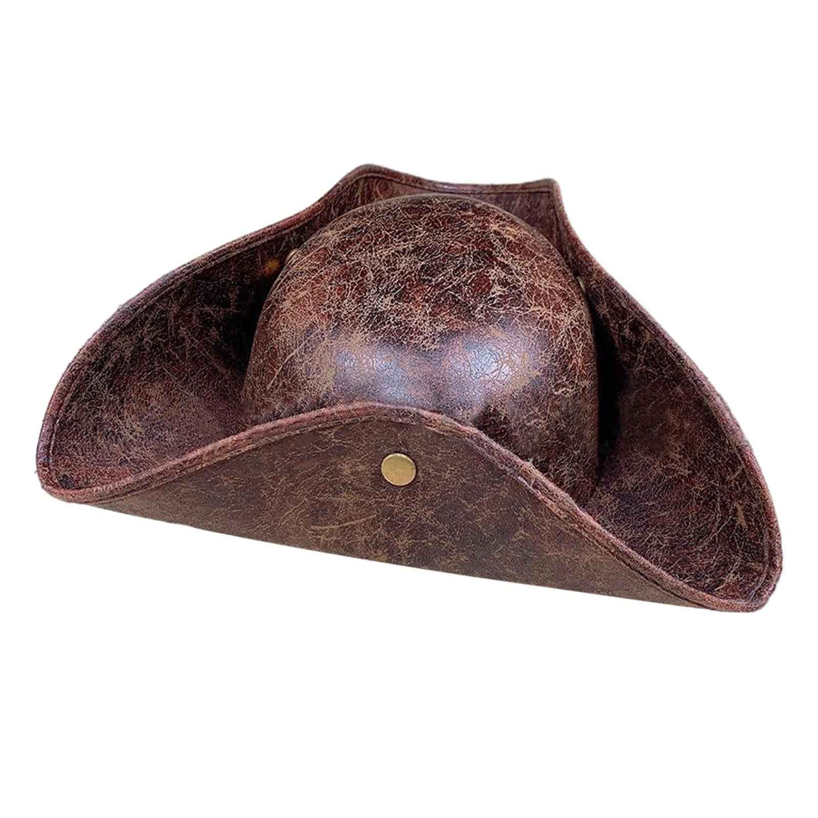 Faux Leather Pirate Hat for Halloween Play Games of Adventure and Mischief