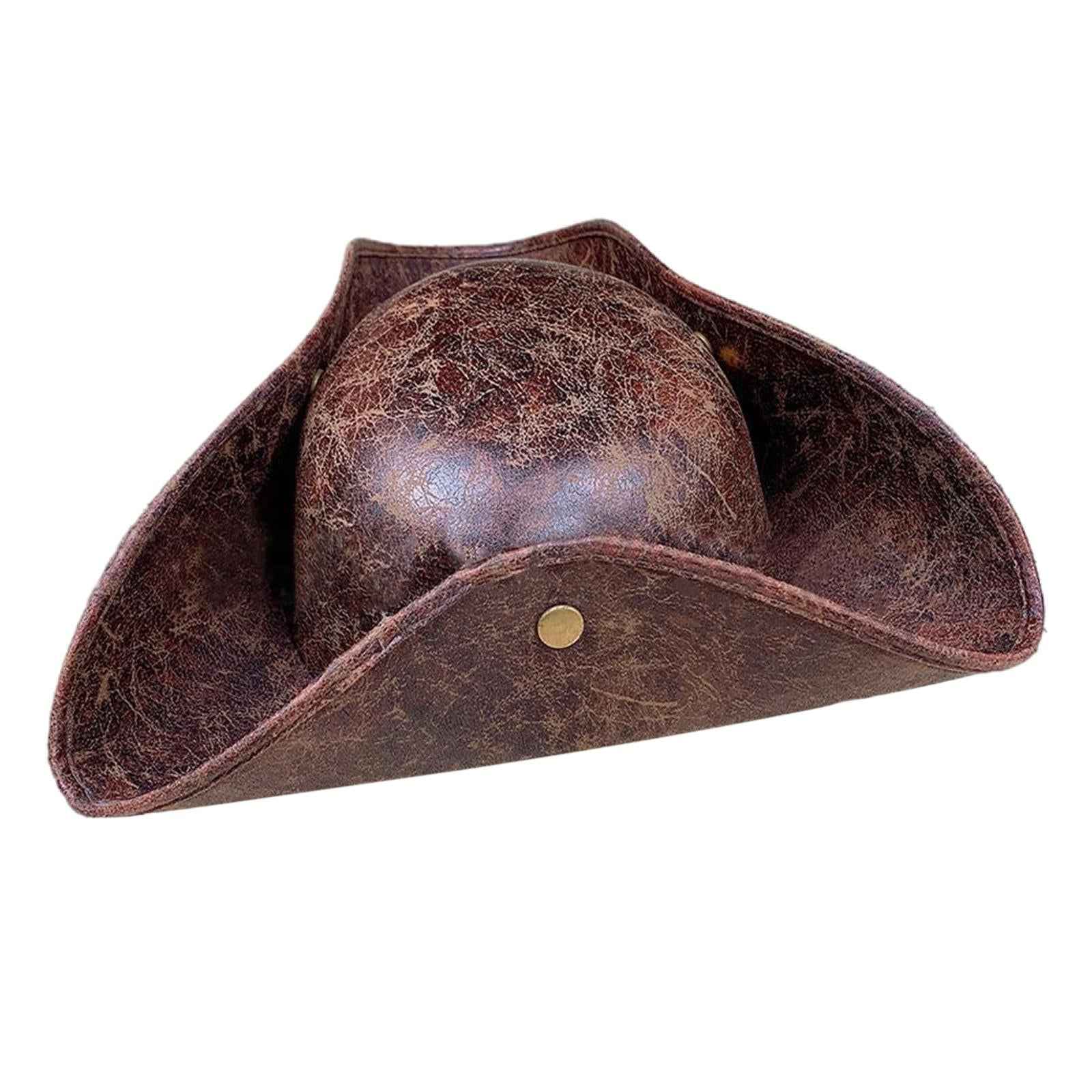 Faux Leather Pirate Hat for Halloween Play Games of Adventure and Mischief