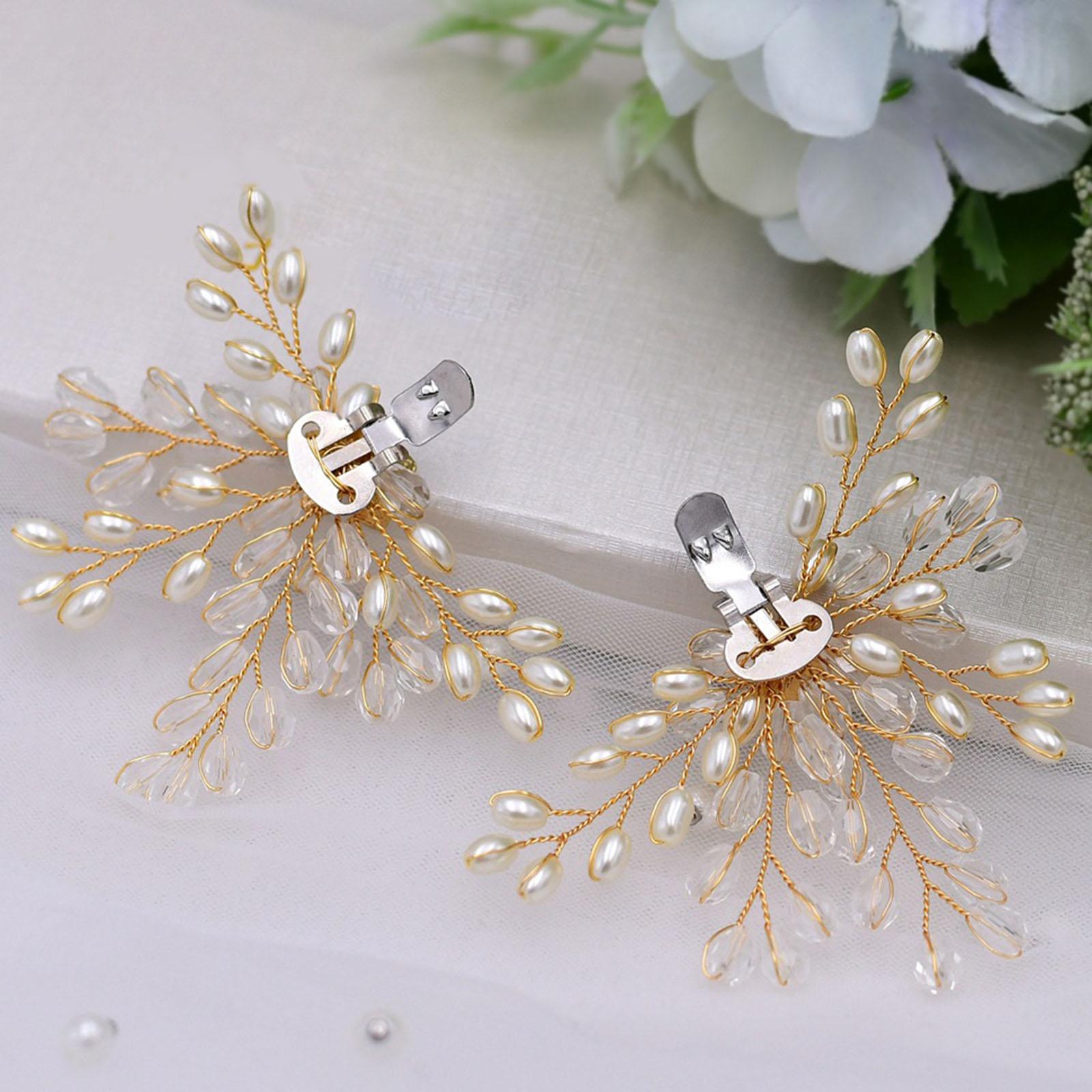 2Pcs Metal Rhinestone Shoes Clips Bridal Shoes Charm Craft Jewelry for Decor