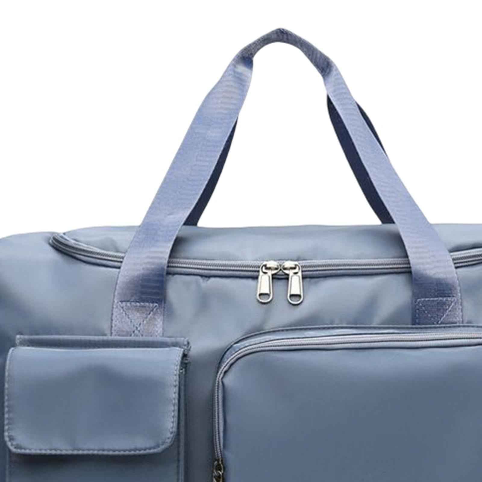Waterproof Sports Duffel Tote Handbag Wet Pocket Shoulder Bag for Men Women Blue