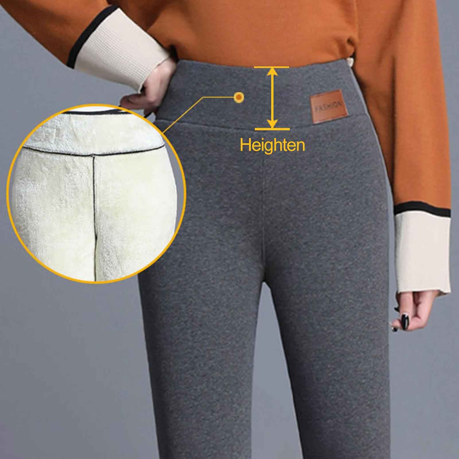 Women Fleece Lined Leggings Thick Velvet Tights High Waist Legging Solid XL