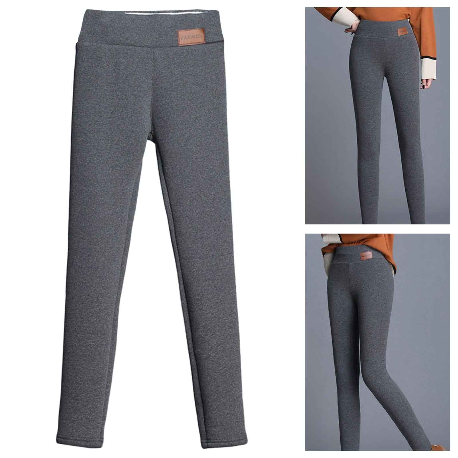 Women Fleece Lined Leggings Thick Velvet Tights High Waist Legging Solid XL