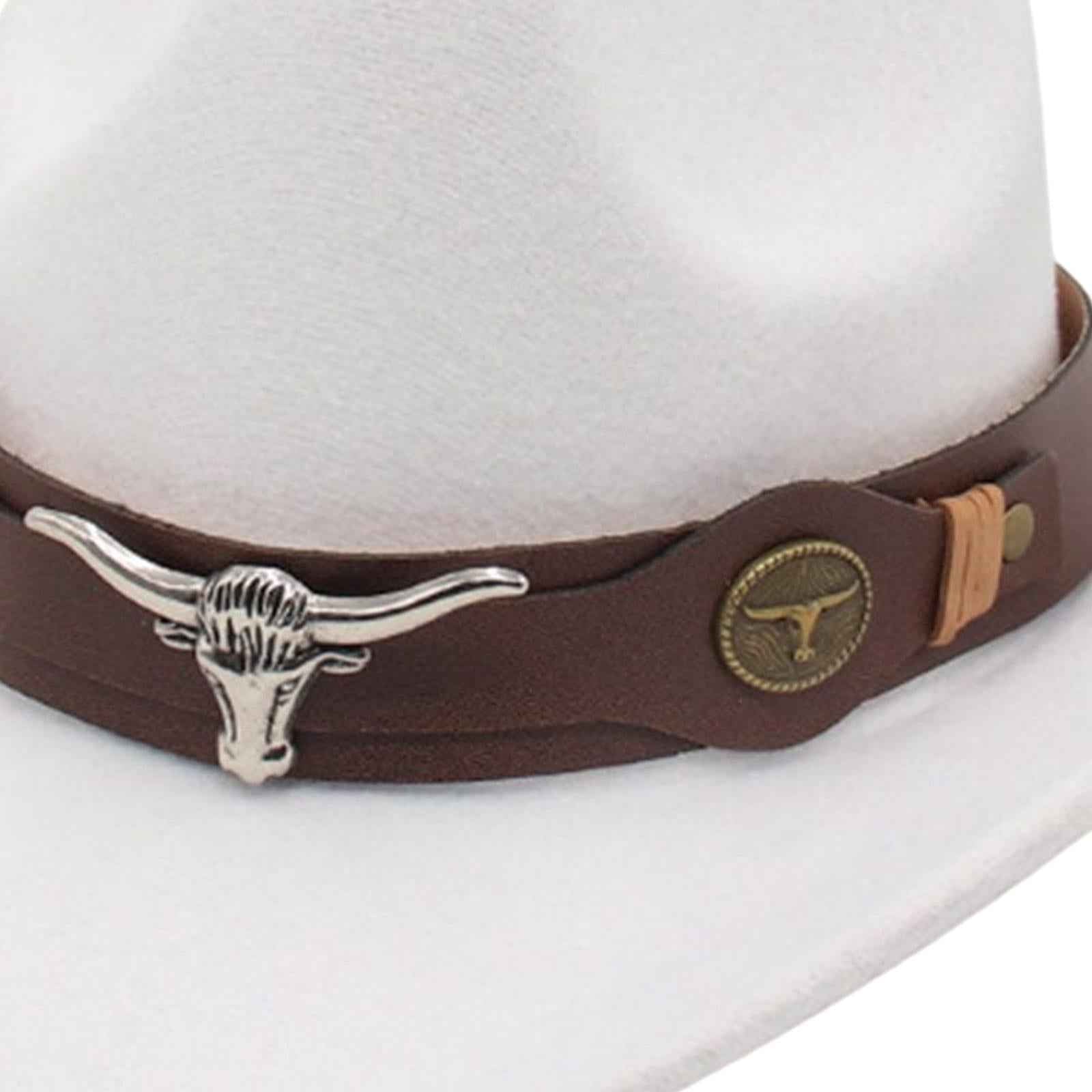Casual Cowboy Hat Costume Cosplay Sun Protection Hat Summer for Hiking White