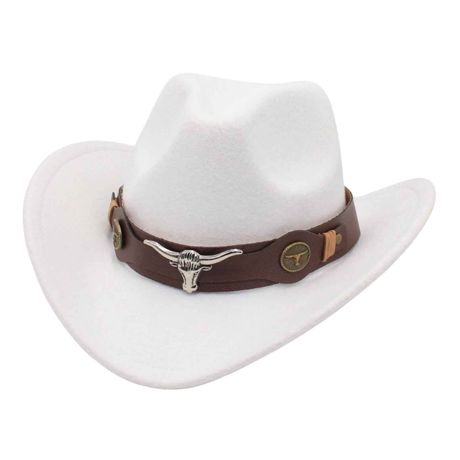 Casual Cowboy Hat Costume Cosplay Sun Protection Hat Summer for Hiking White