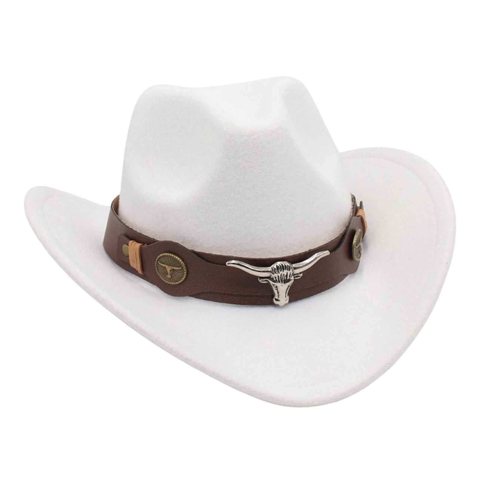 Casual Cowboy Hat Costume Cosplay Sun Protection Hat Summer for Hiking White