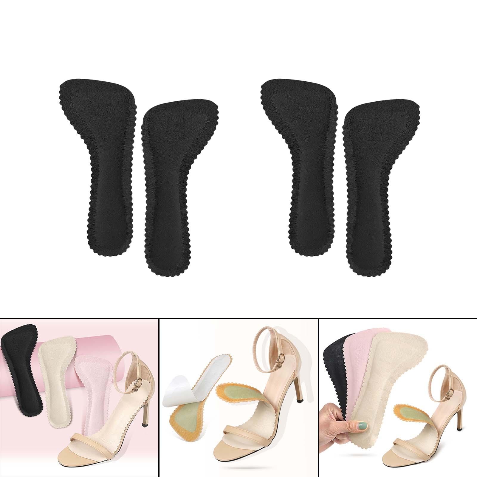 2 Pairs High Heel Shoe Pad Anti Slip Sweat Absorption Comfortable Black