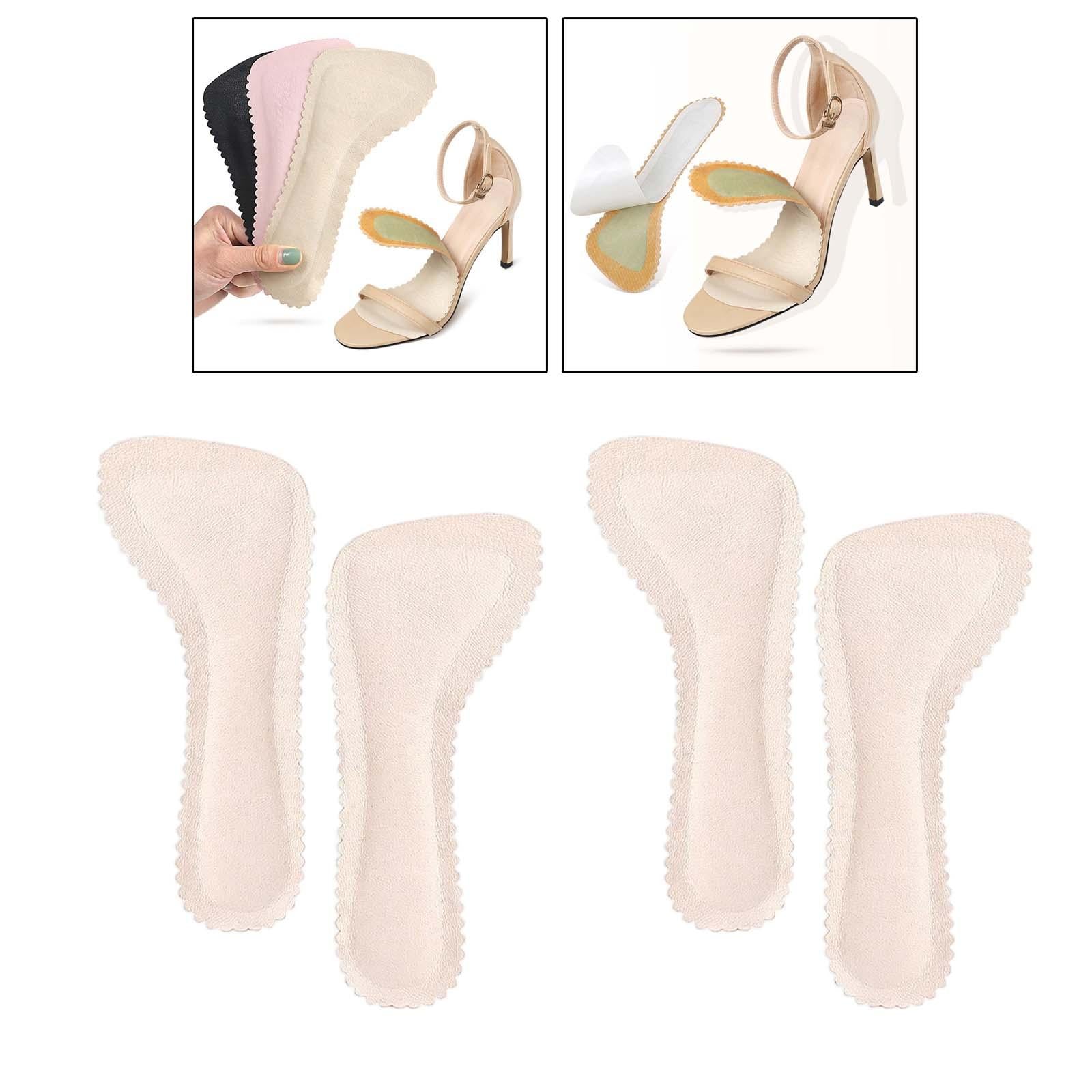 2 Pairs High Heel Shoe Pad Anti Slip Sweat Absorption Comfortable Apricot