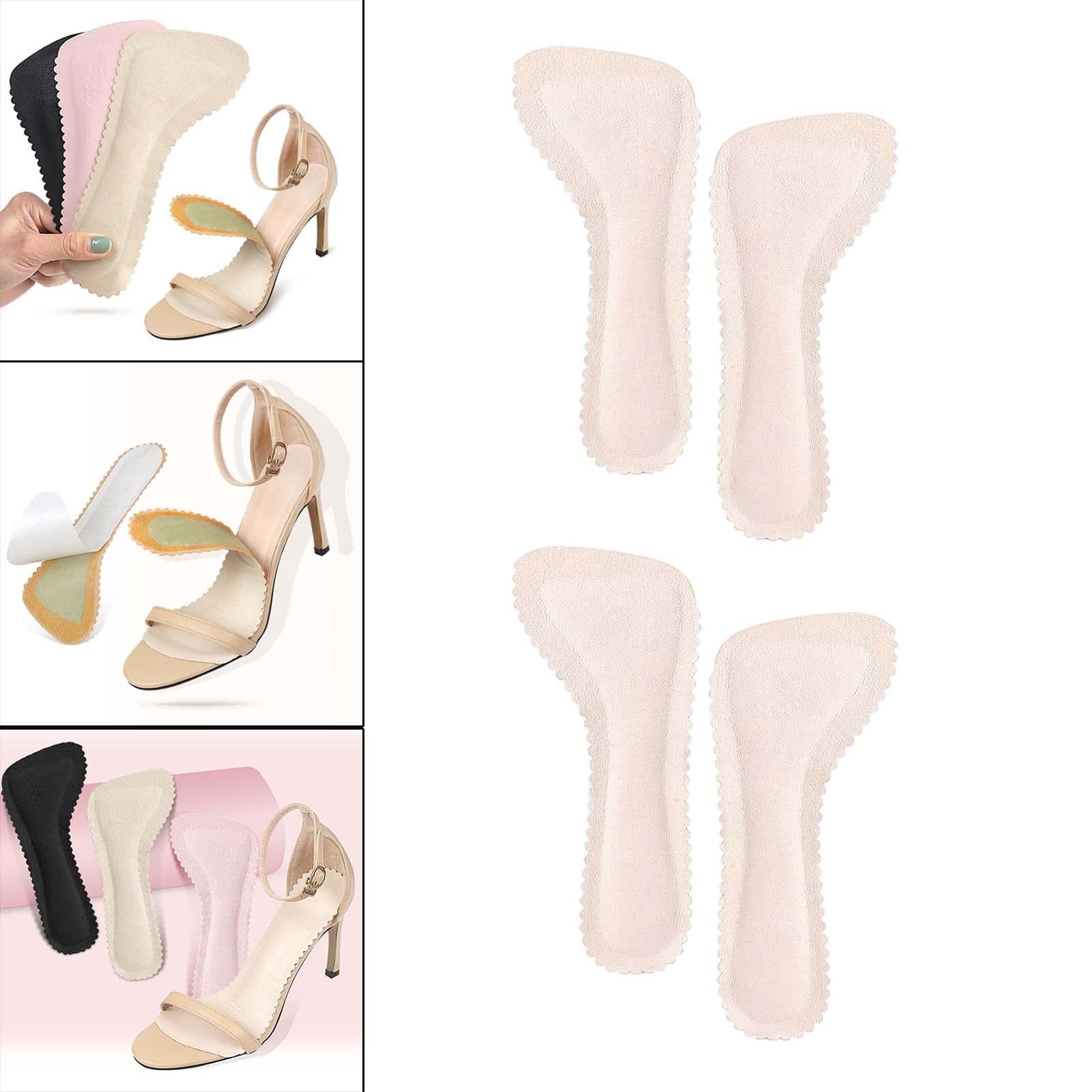 2 Pairs High Heel Shoe Pad Anti Slip Sweat Absorption Comfortable Apricot