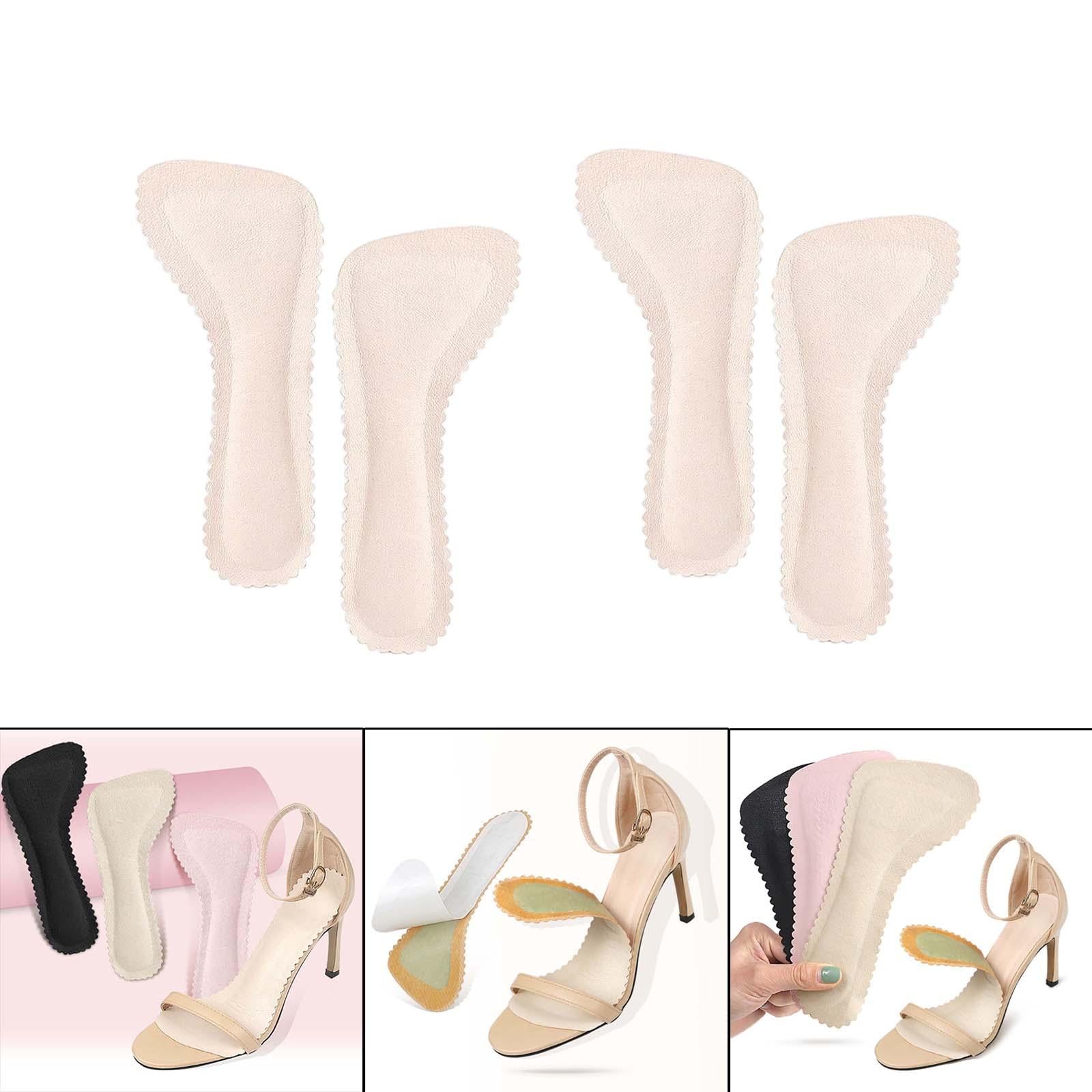 2 Pairs High Heel Shoe Pad Anti Slip Sweat Absorption Comfortable Apricot