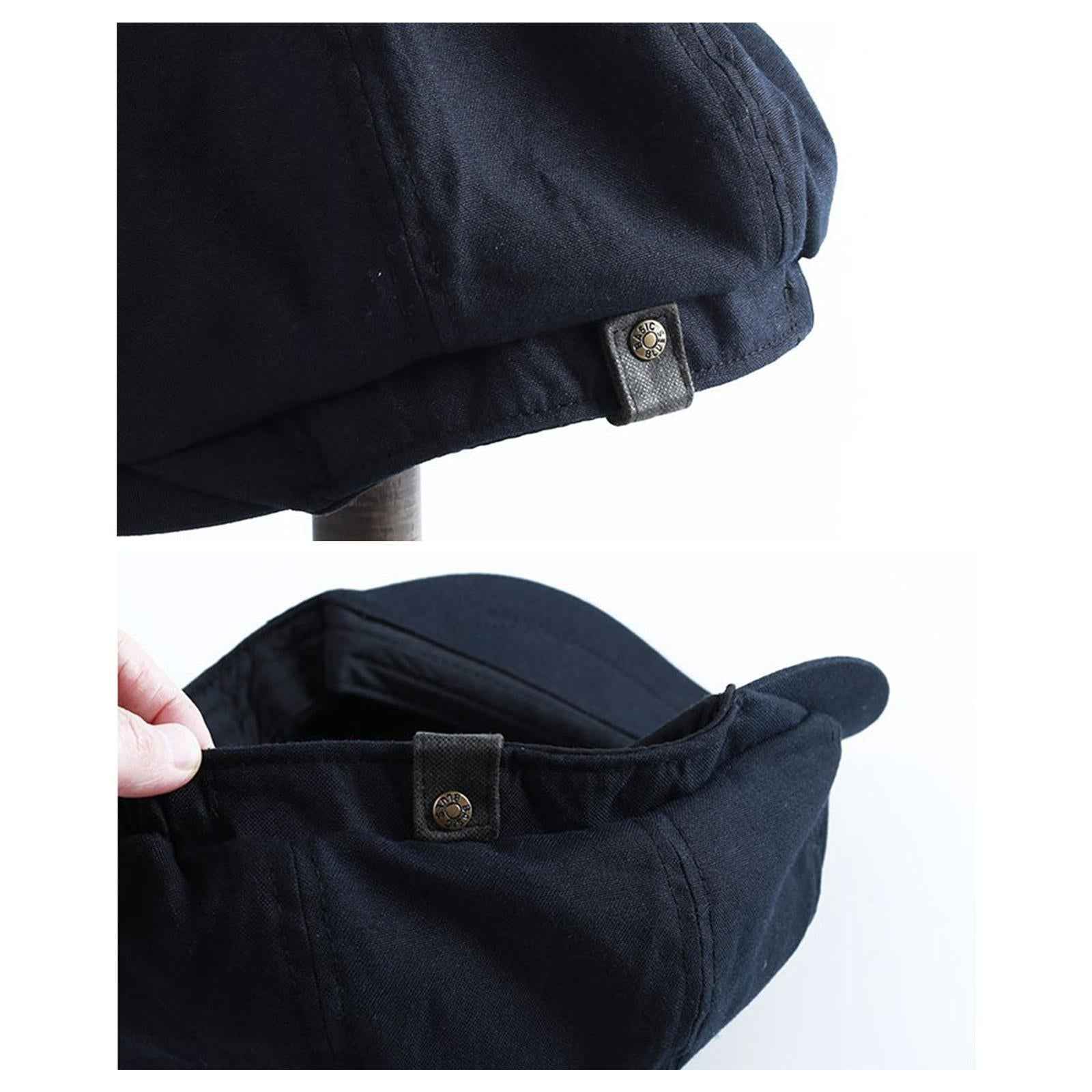 Breathable Mens Newsboy Hat Soft 8 Panels Headwear for Fall Travel Spring L Size Black