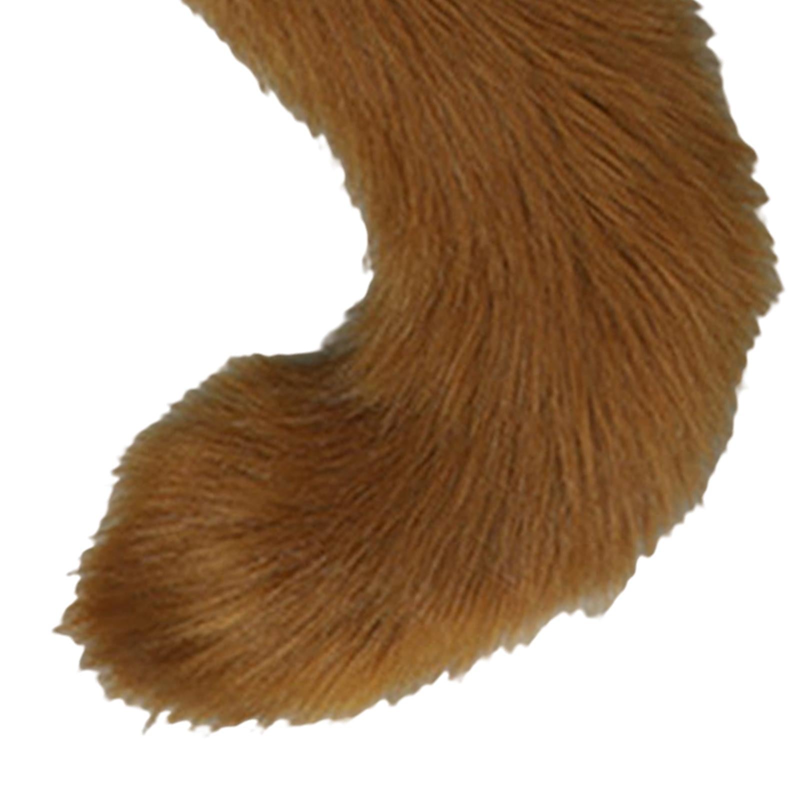 2Pcs Plush Fox Ears and Tail Set Faux Fur Long Tails Cosplay Party Prop Brown