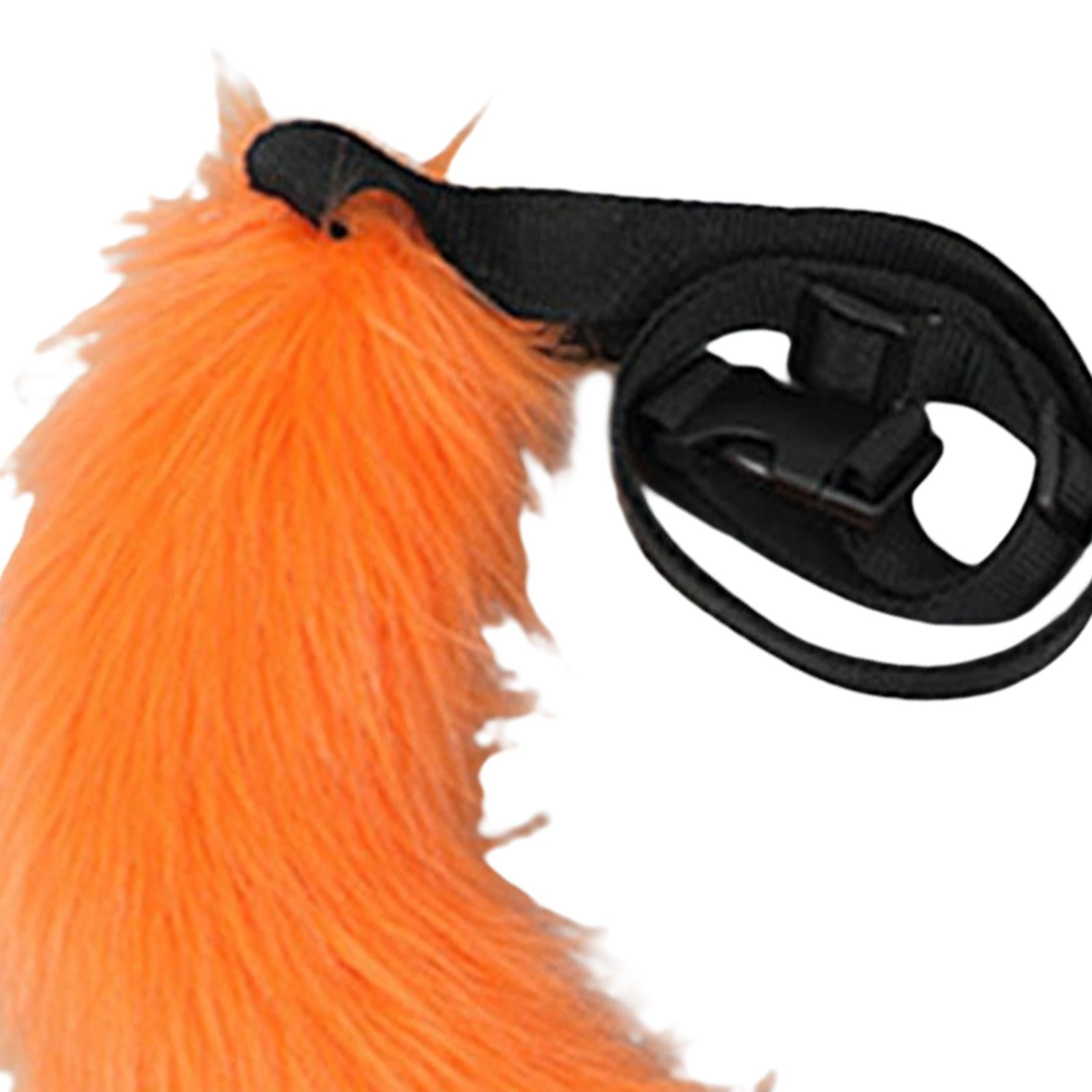 2Pcs Plush Fox Ears and Tail Set Faux Fur Long Tails Cosplay Party Prop Orange