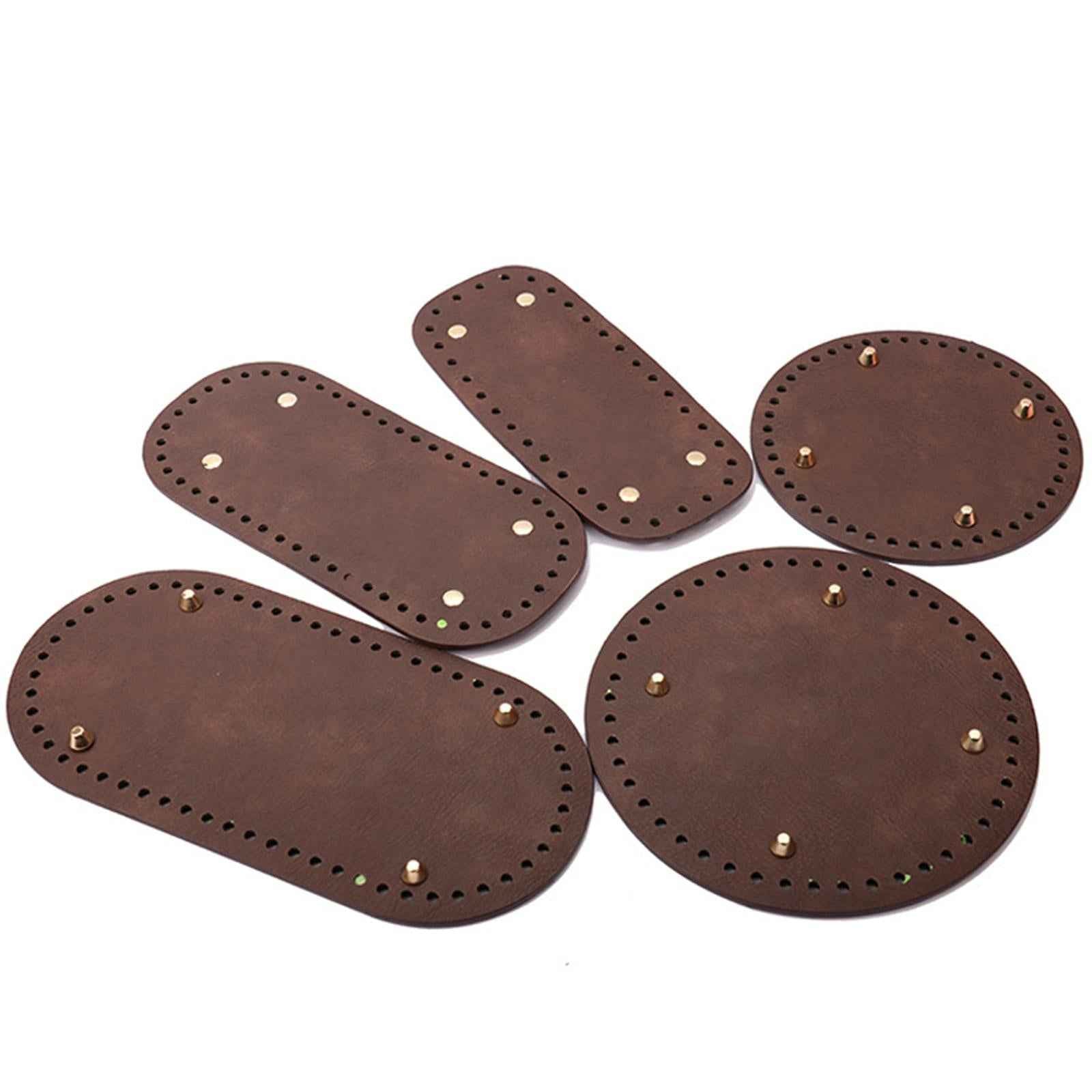 DIY Crochet Bag Bottom Pad with Holes Purse Bottom Base PU Leather 15cm