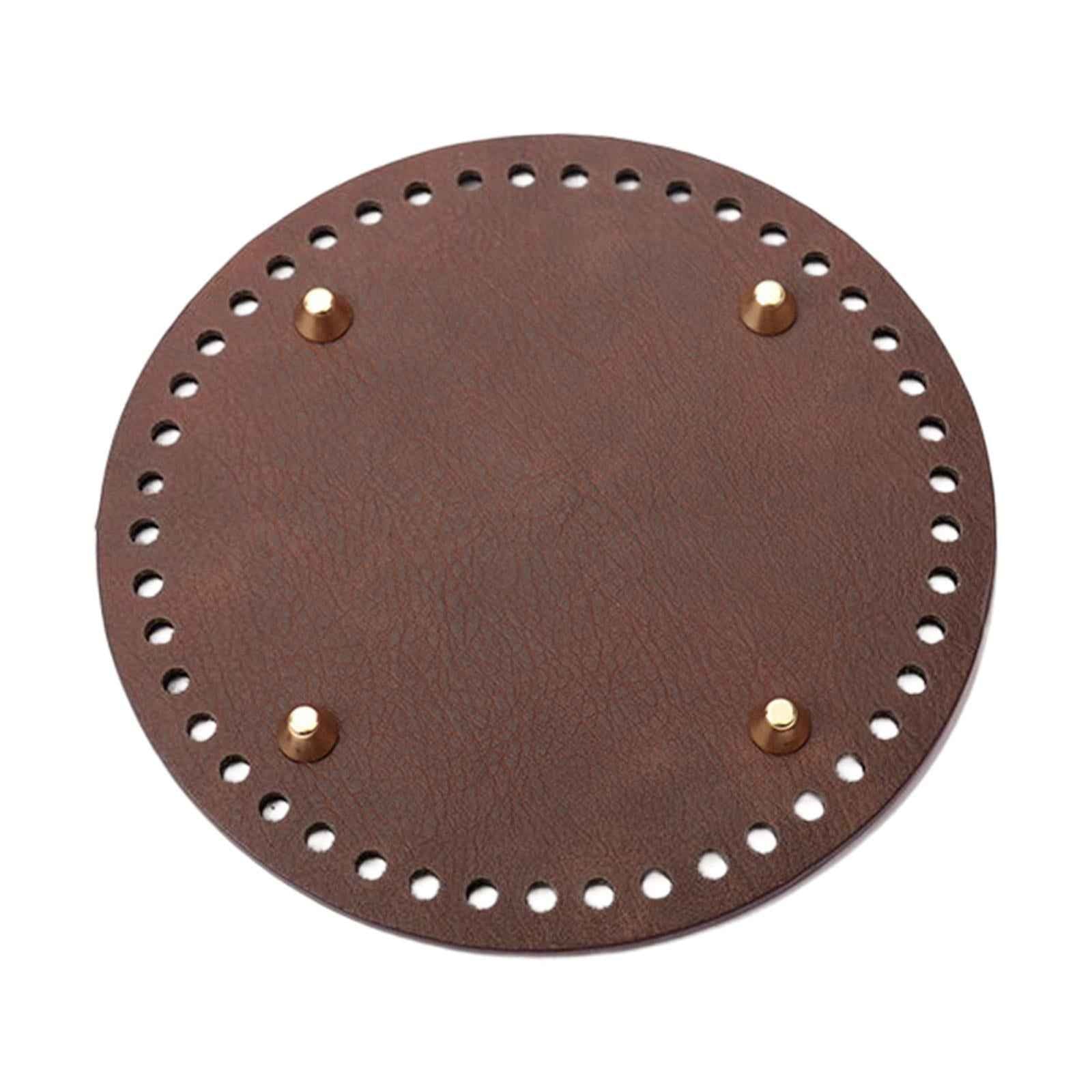 DIY Crochet Bag Bottom Pad with Holes Purse Bottom Base PU Leather 15cm