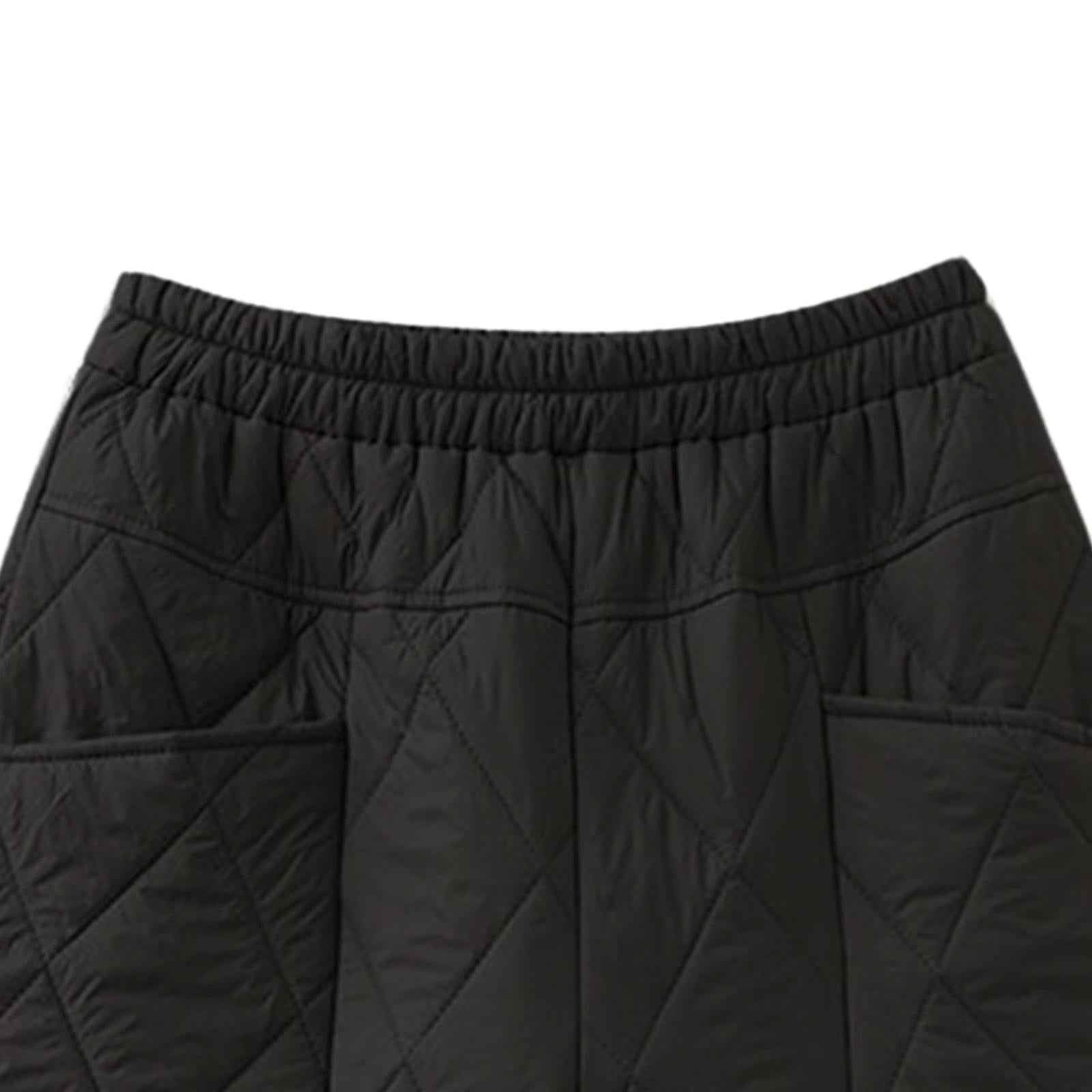 Winter Warm Puffer Down Pants Compression Snow Trousers Elastic High Waisted XL