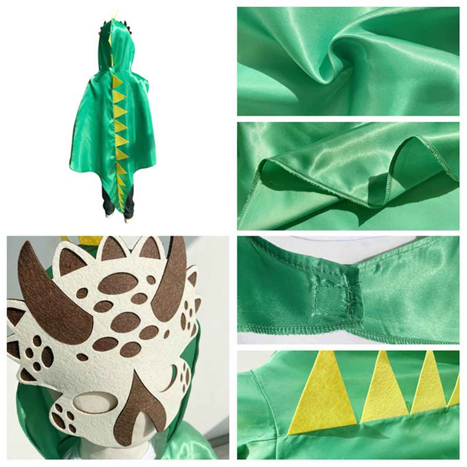 Dragon Clothing Trick or Treating Cape Cosplay Cartoon for Halloween Gifts Green