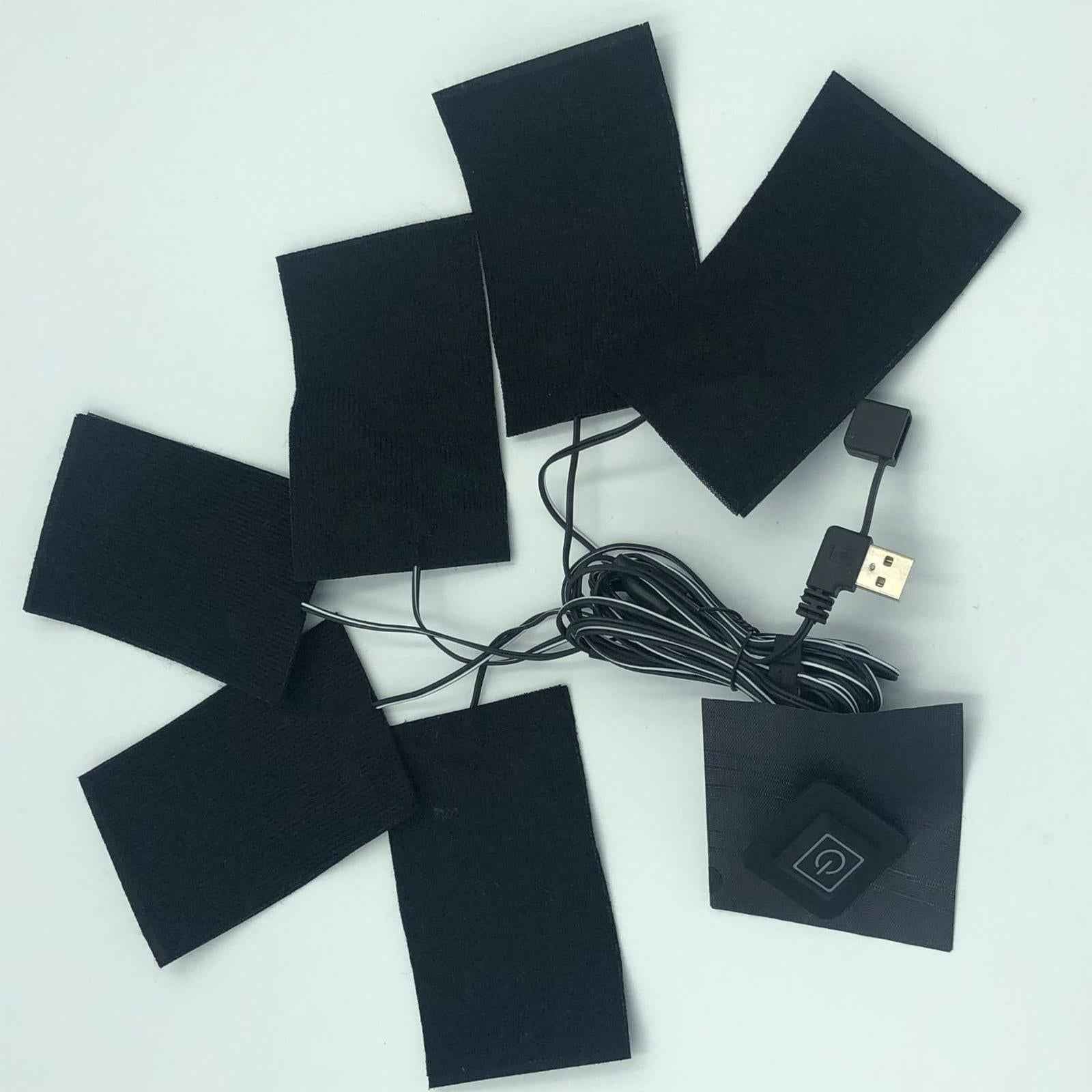 Electric Heating Pad USB 6 in 1 Portable Waterproof for Cloth Hiking Jacket