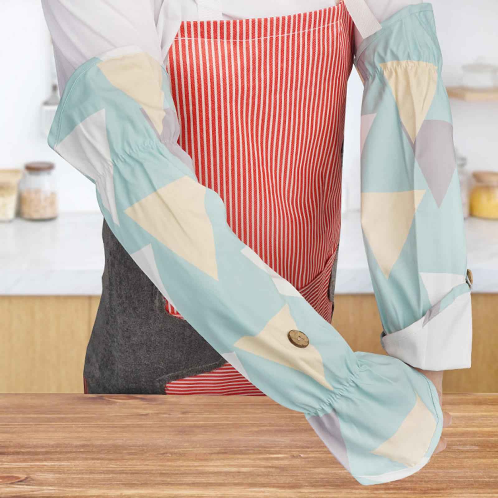 Waterproof Oversleeves Arm Protect Sleeves Covers for Men Women Cooking Blue