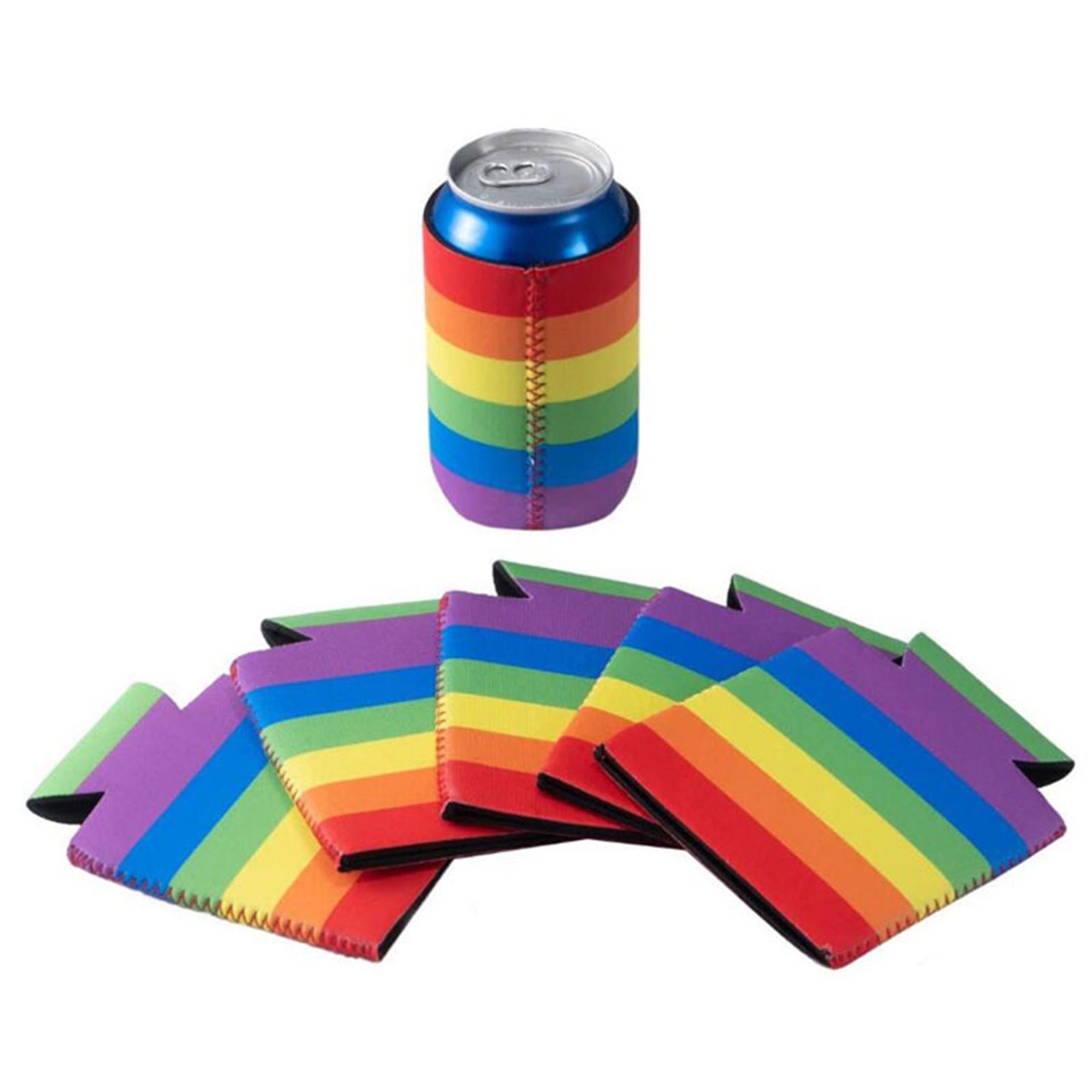 2xRainbow Can Cooler Sleeve Drink Cup Holder Bottle for Party Sporting Event