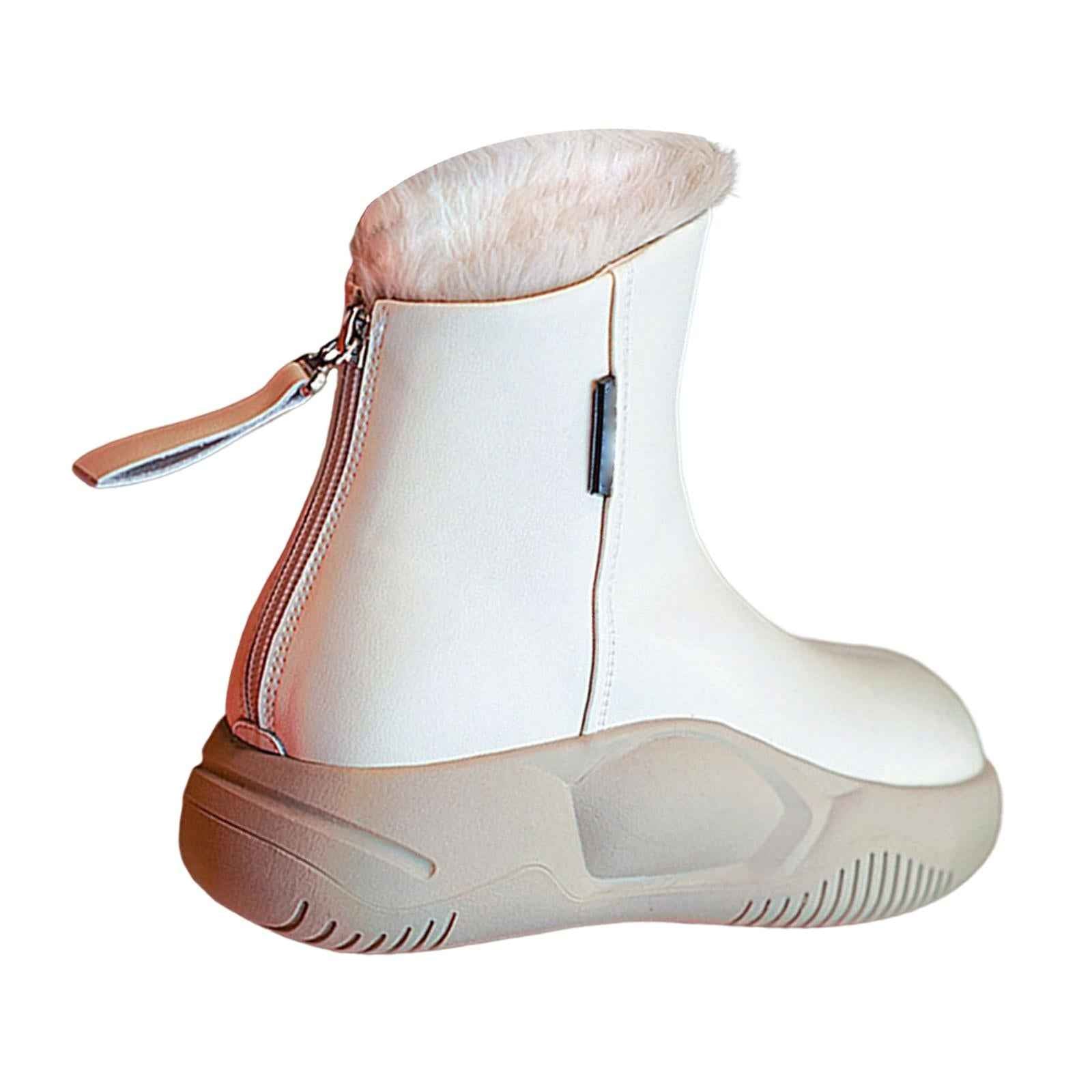 Women's Winter Snow Boot Soft Plush Thick Soled for Climbing Fishing Outdoor 39 Beige