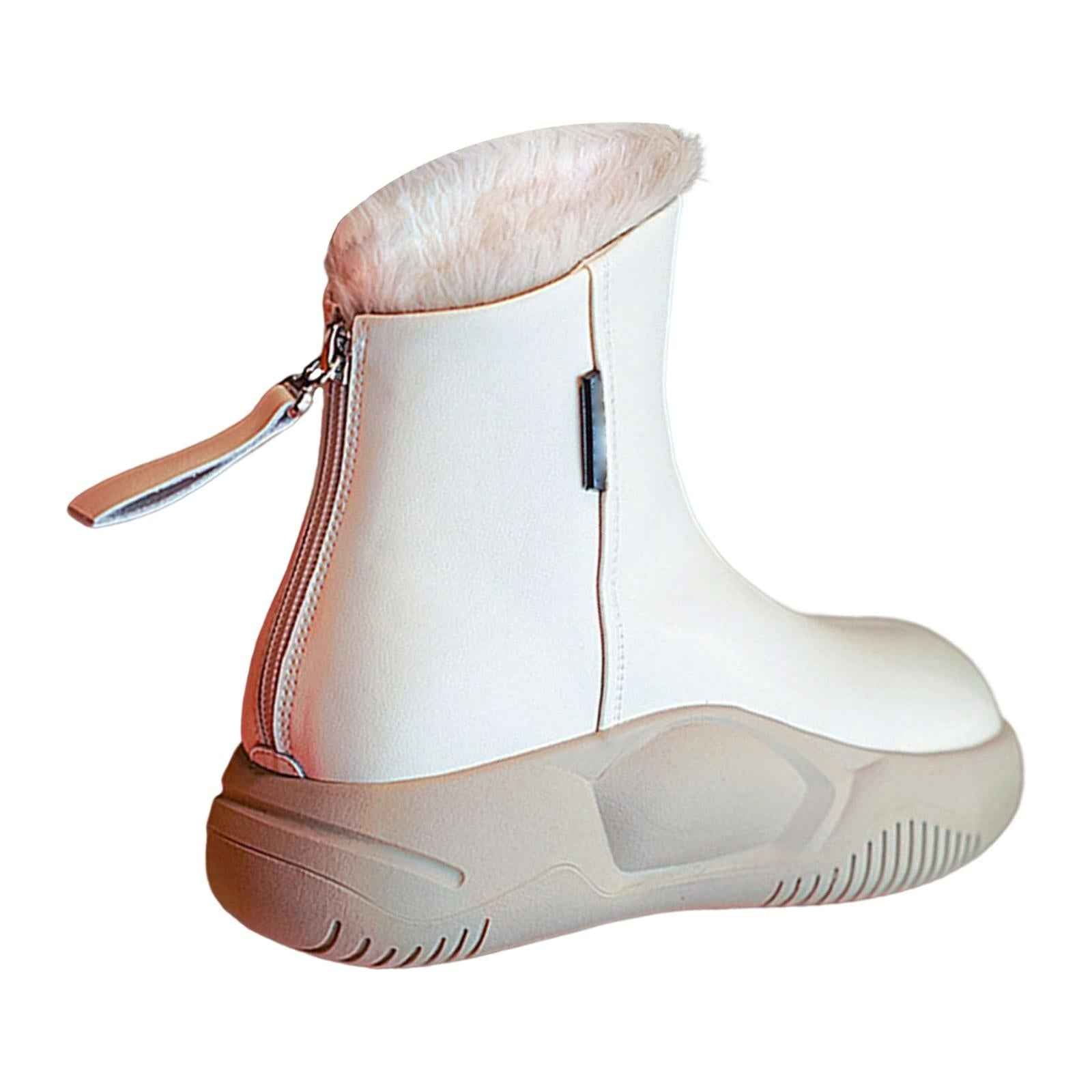 Women's Winter Snow Boot Soft Plush Thick Soled for Climbing Fishing Outdoor 39 Beige