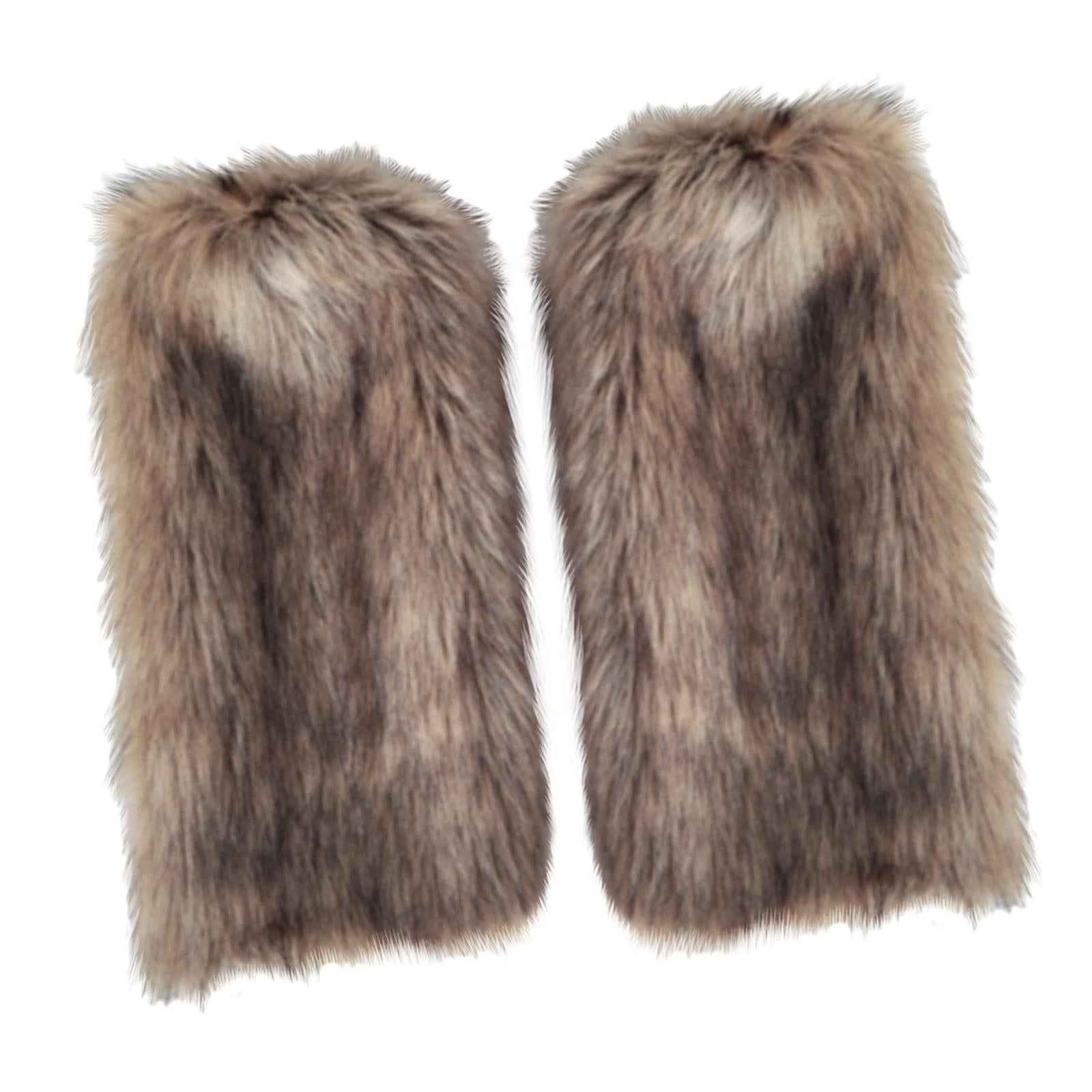 2Pcs Fashion Leg Warmers Boot Covers Cuff Cover Furry Costume Girls 20cm