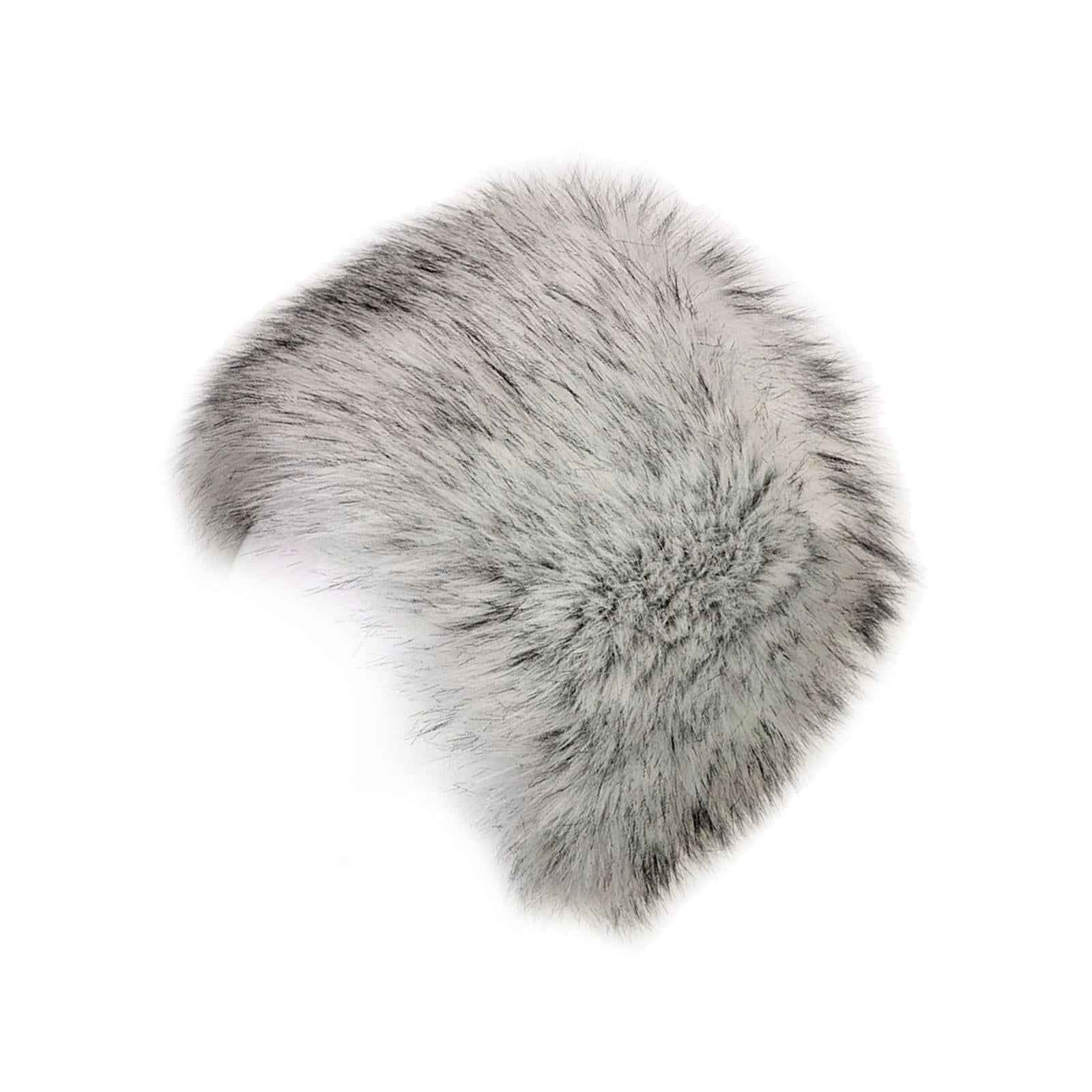 Winter Faux Fur Hat Headwear Motorcycle Windproof Cossack Russian Ski Cap White Black