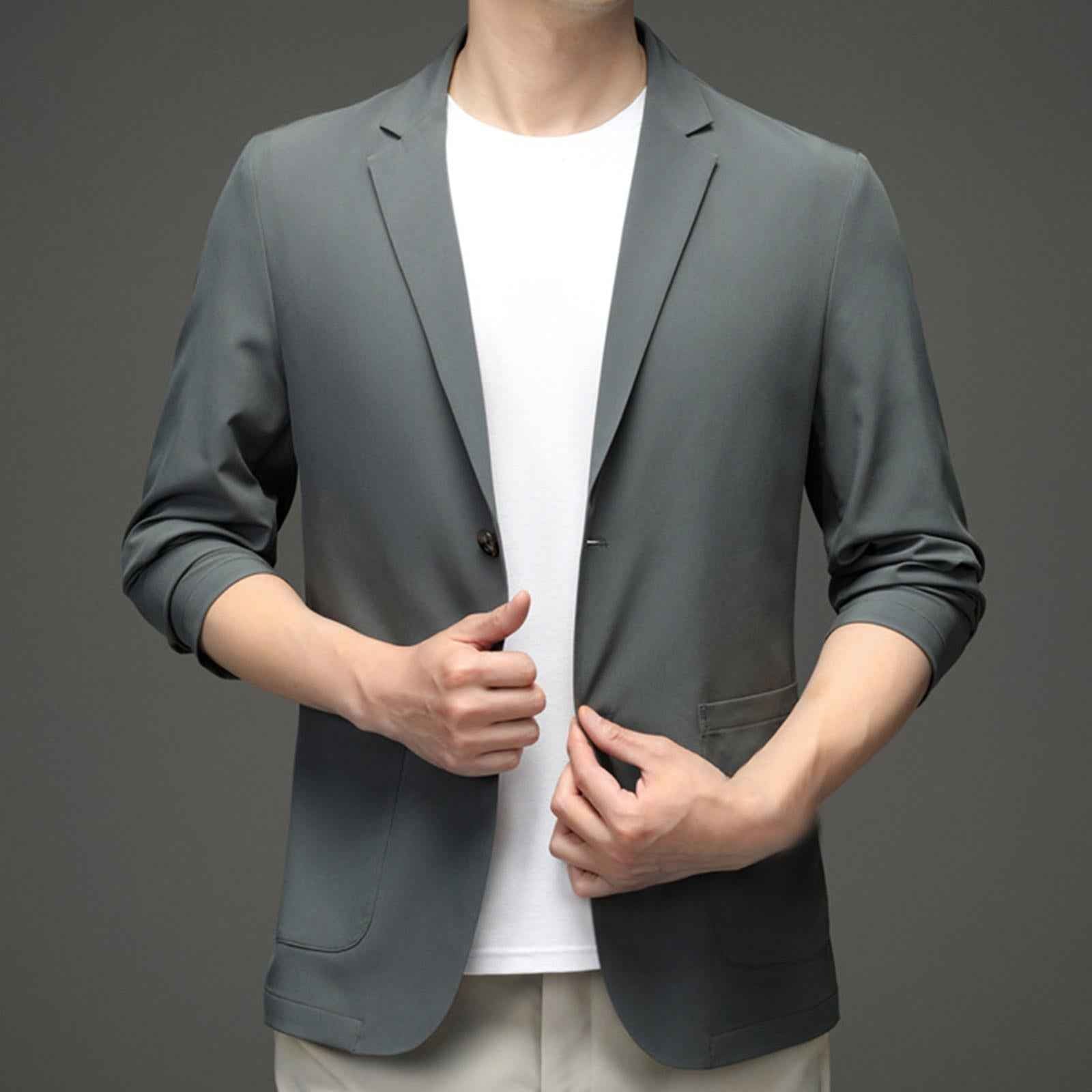 Suit Jacket Men Mens Sport Coats and Blazers Suit for Party Office Festivals Gray Green Color L